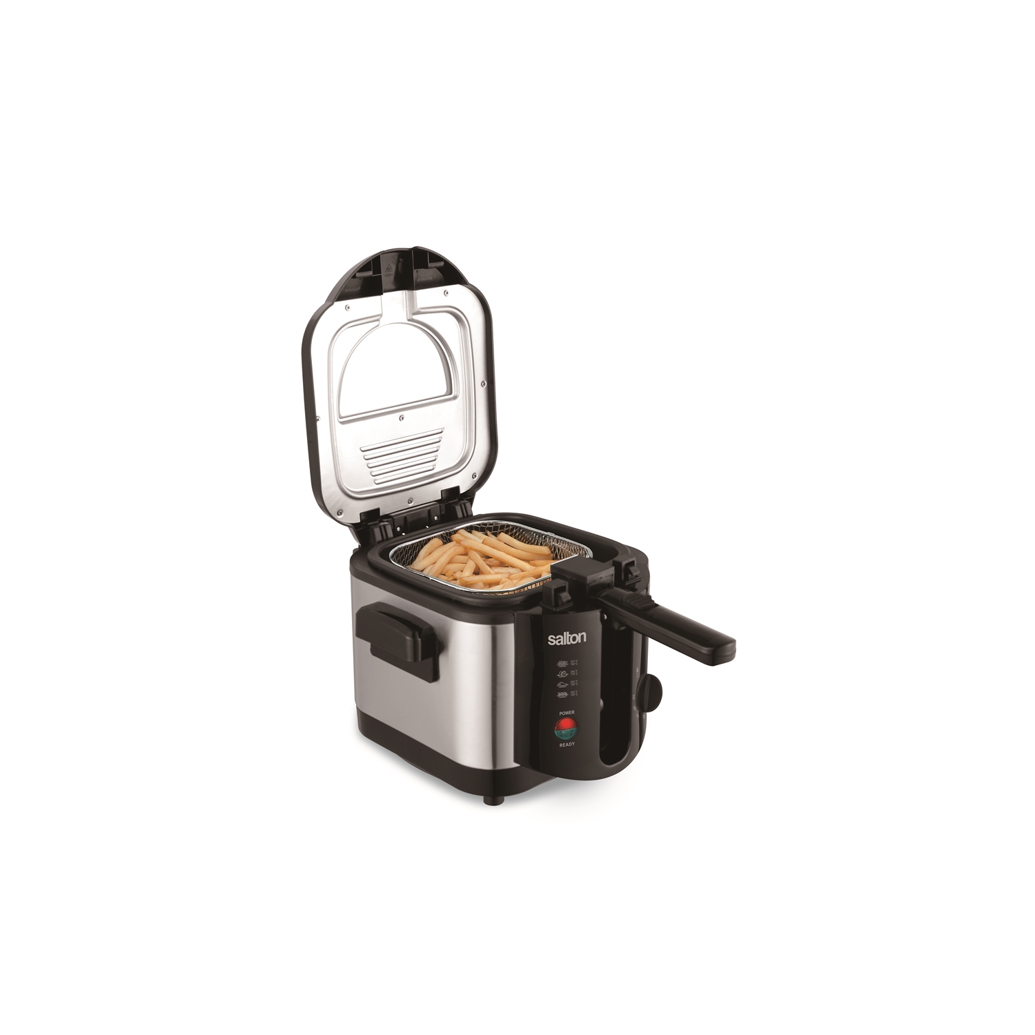 Salton DF2064 - 2L Capacity Fryer with Adjustable Temperature and Removable Lid, Stainless Steel
