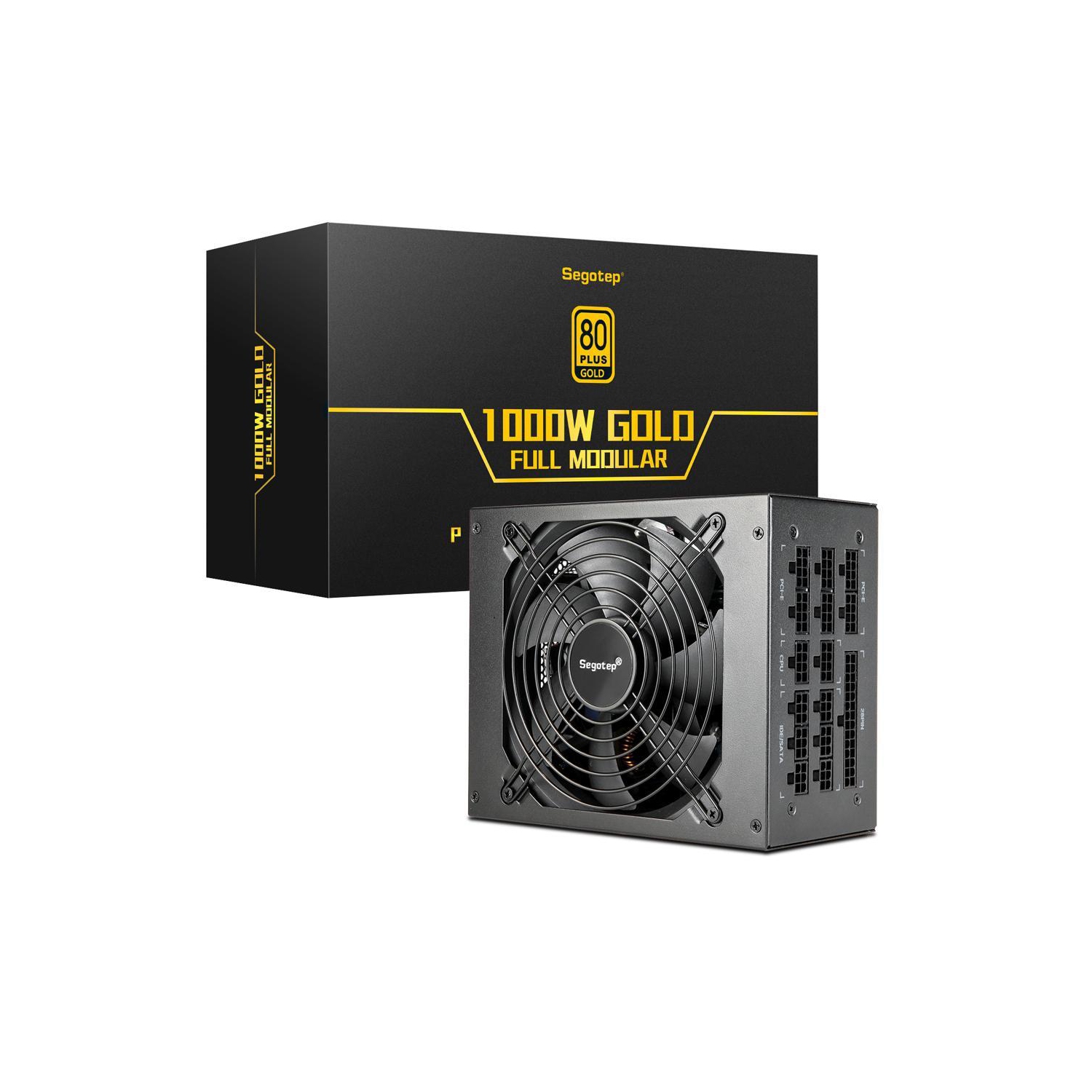 Segotep 1000W Power Supply Fully Modular 80+ Gold PSU with 140mm Dbb Smart Fan
