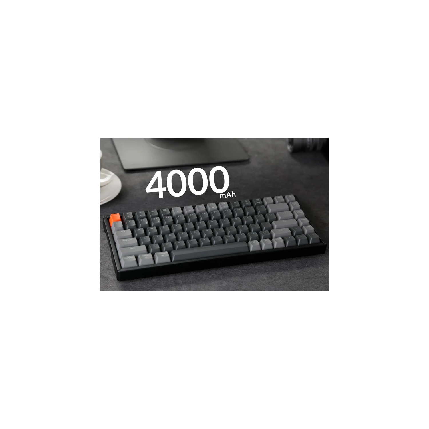 Clavier de jeu mécanique sans fil LED K2 V2 blanc de Keychron – Disposition TKL, commutateurs Gateron Blue – Compatible avec Windows et macOS, noir