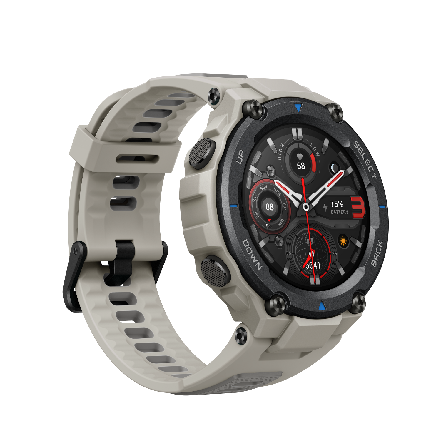 Amazfit T-Rex Pro Smartwatch Fitness Watch with Built-in GPS, Military Standard Certified, 18 Day Battery Life, SpO2, Heart Rate Monitor, 100+ Sports Modes, 10 ATM Waterproof, Music Control, GREY