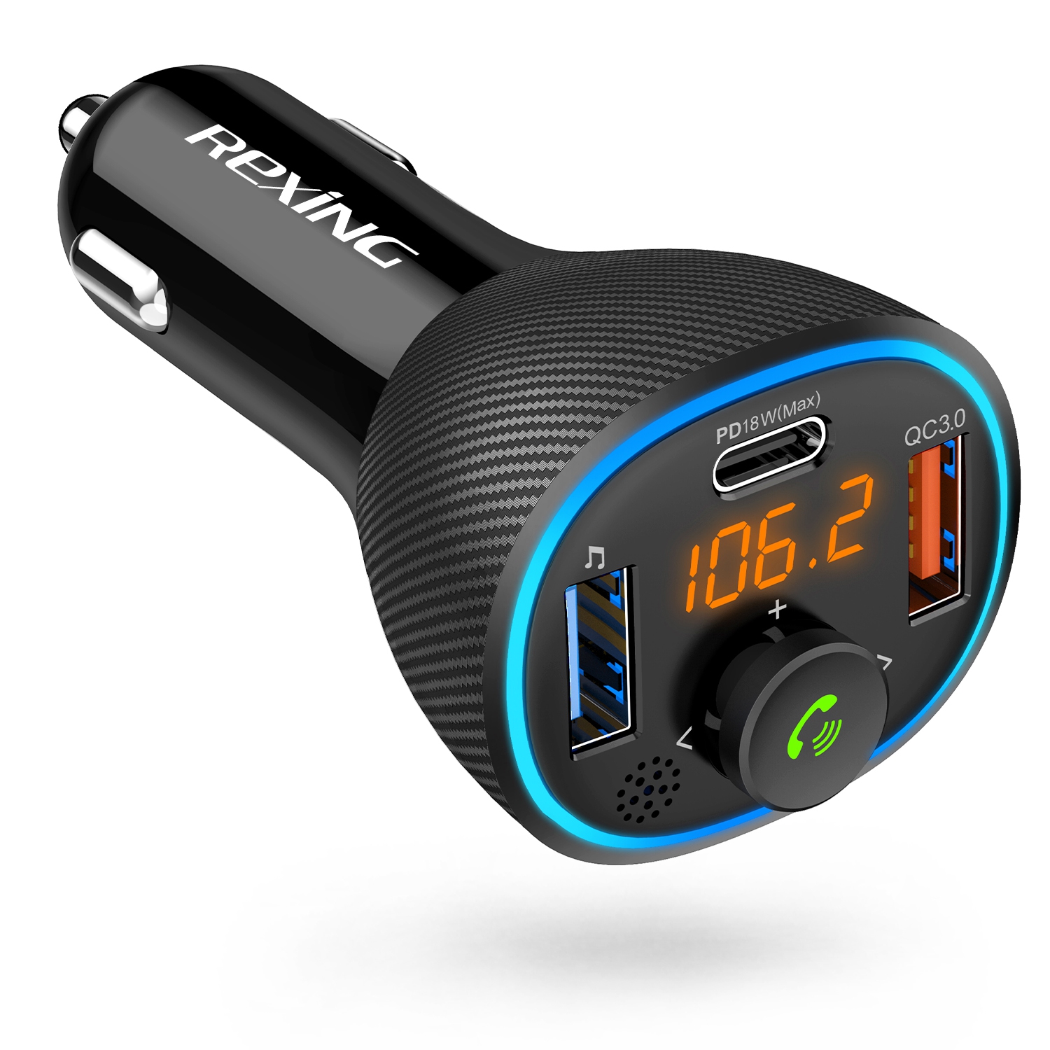Rexing FM3 Car Wireless FM Transmitter - Black
