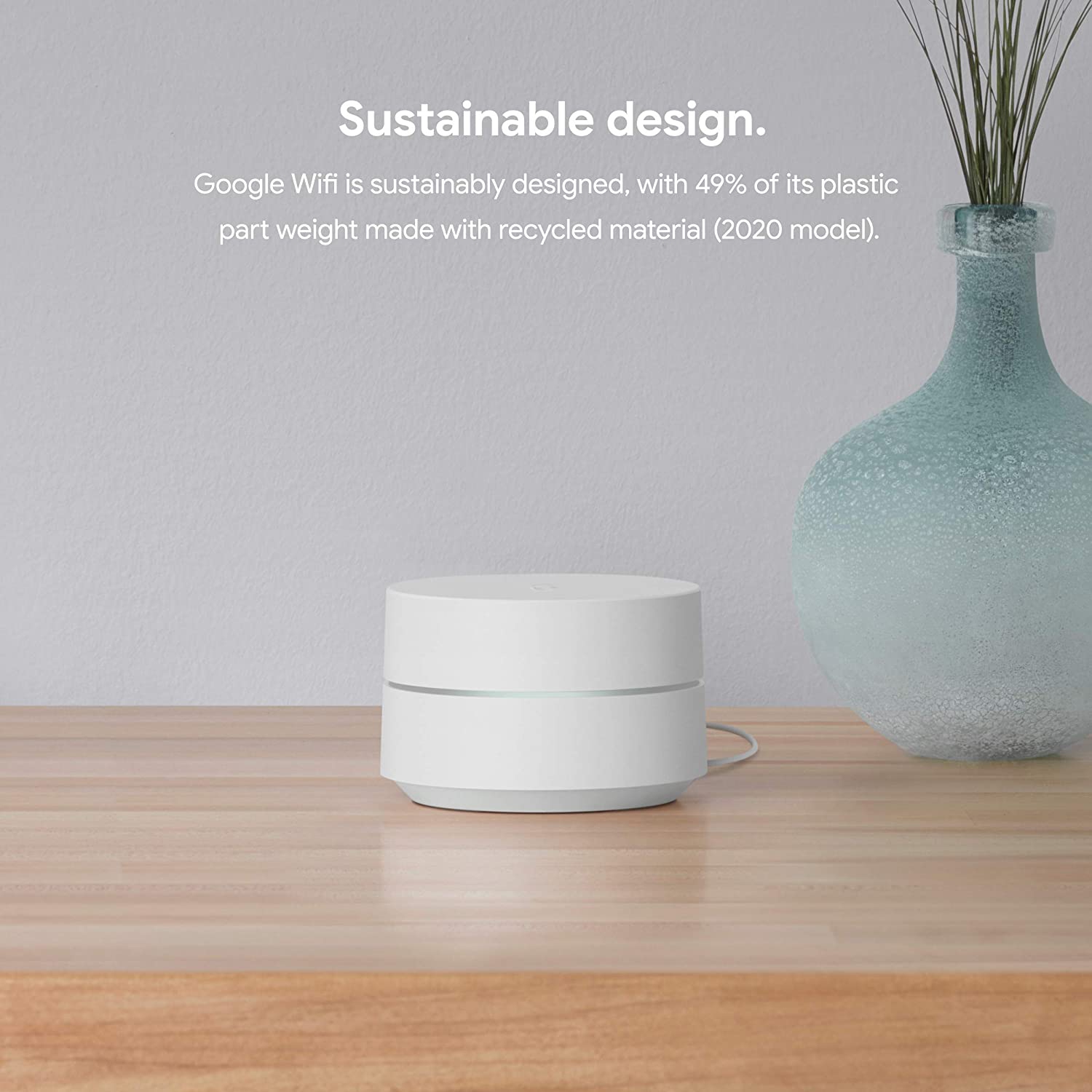 Google WiFi - AC1200 - Mesh WiFi System - WiFi Router - 1500 Sq Ft Coverage - 1 Pack
