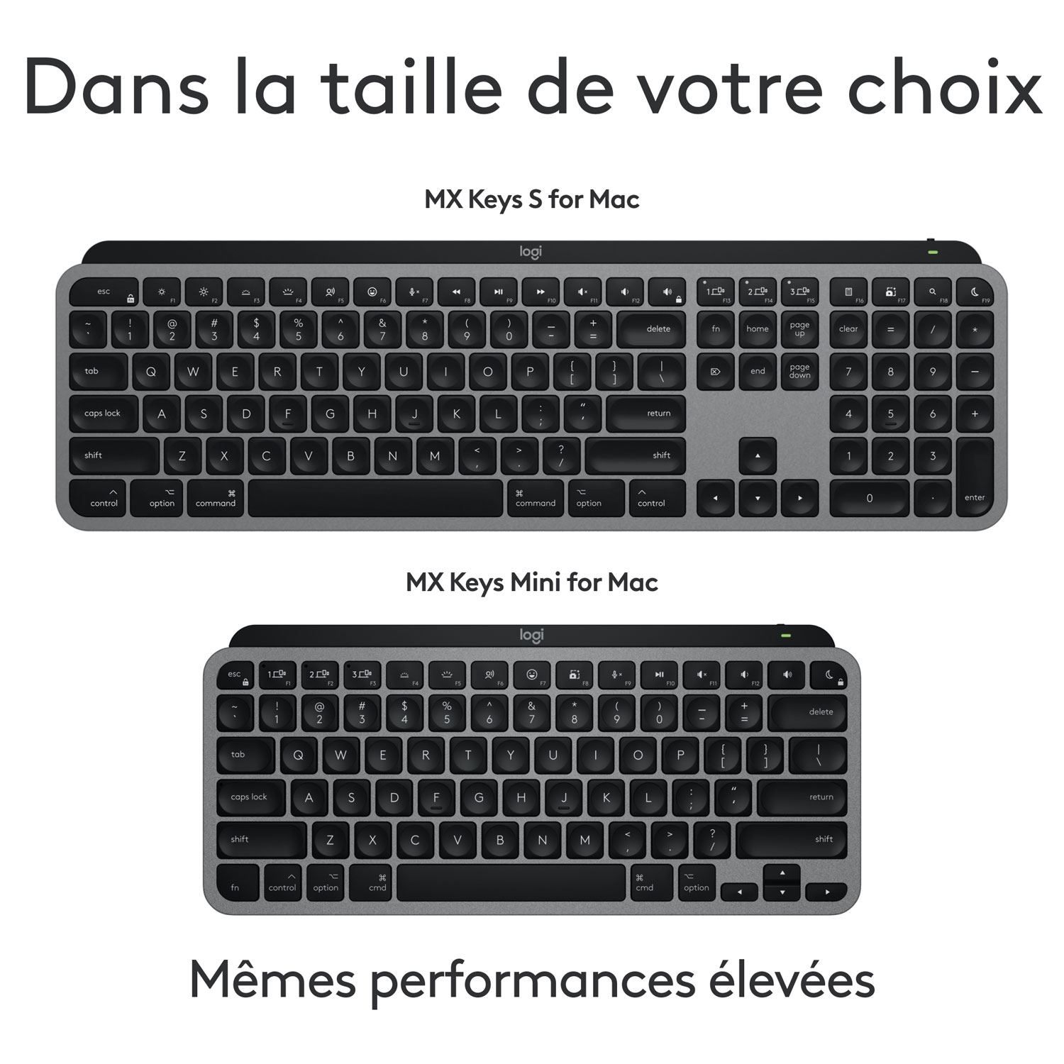 Clavier ergonomique rétroéclairé mécanique Bluetooth MX Mini de Logitech pour Mac - Gris pâle