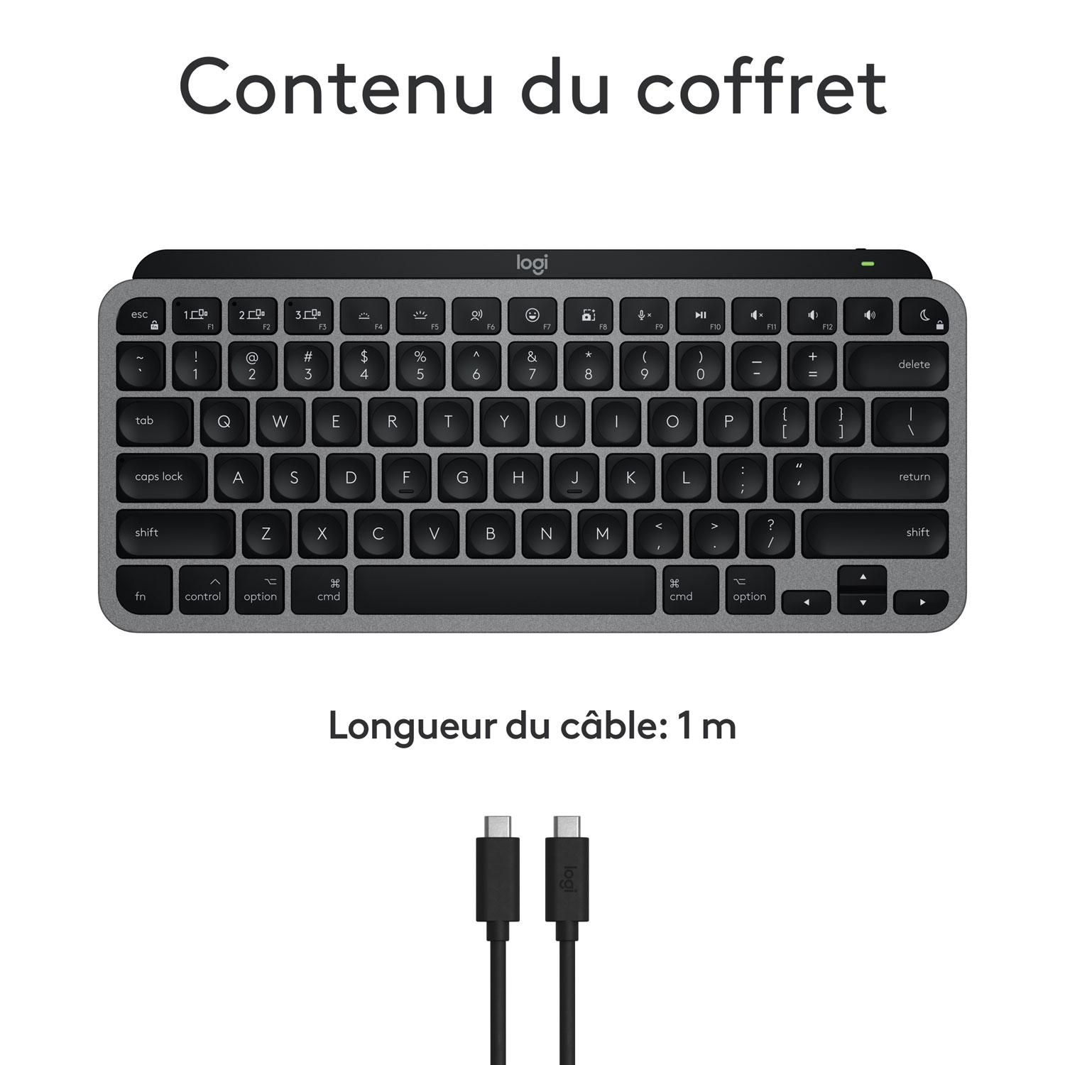 Clavier ergonomique rétroéclairé mécanique Bluetooth MX Mini de Logitech pour Mac - Gris pâle