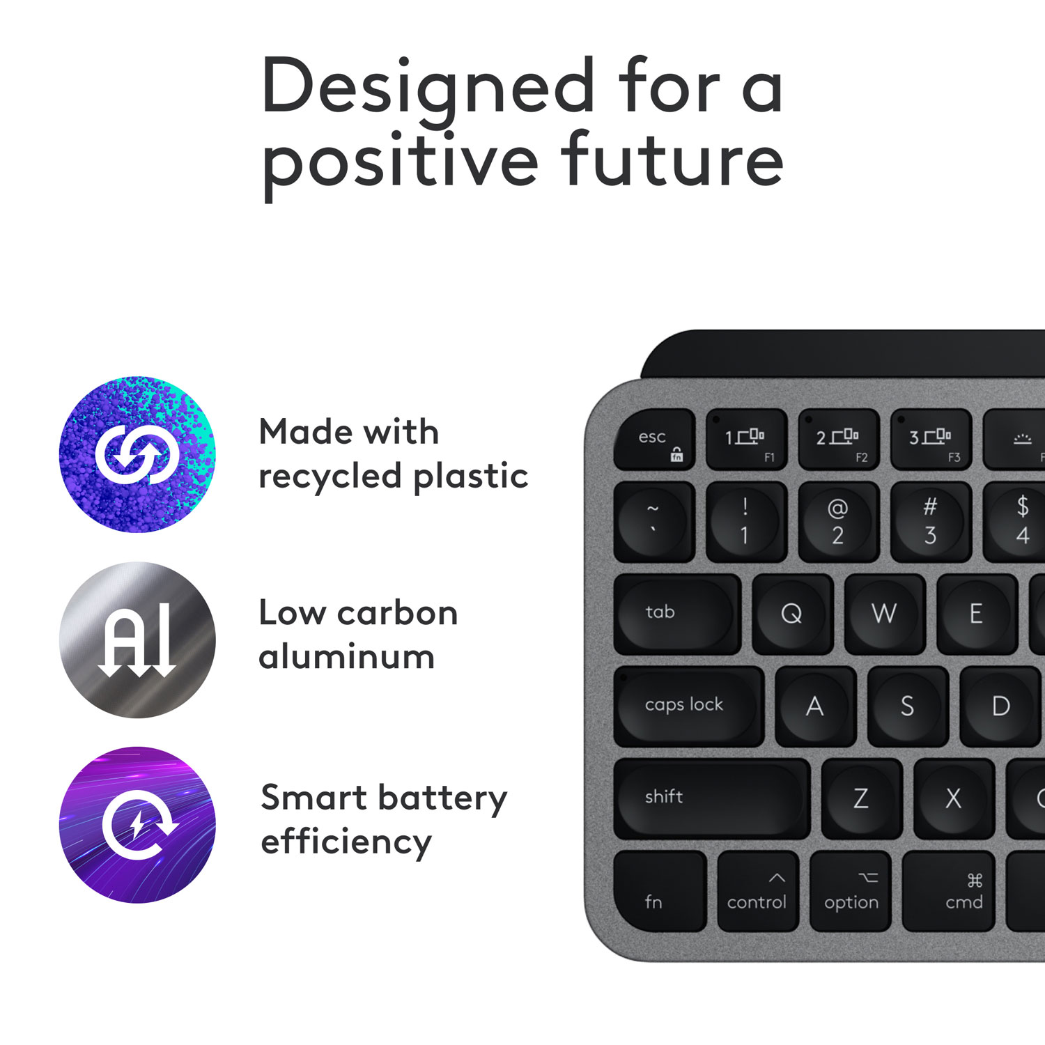Clavier ergonomique rétroéclairé mécanique Bluetooth MX Mini de Logitech pour Mac - Gris pâle