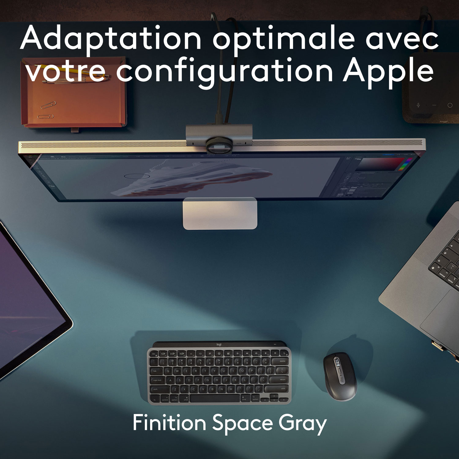 Clavier ergonomique rétroéclairé mécanique Bluetooth MX Mini de Logitech pour Mac - Gris pâle