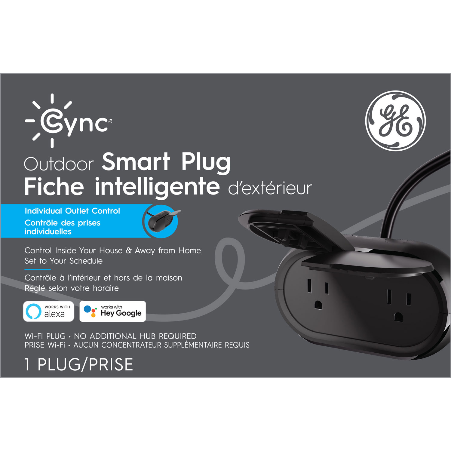 Prise intelligente extérieure marche/arrêt Cync de GE