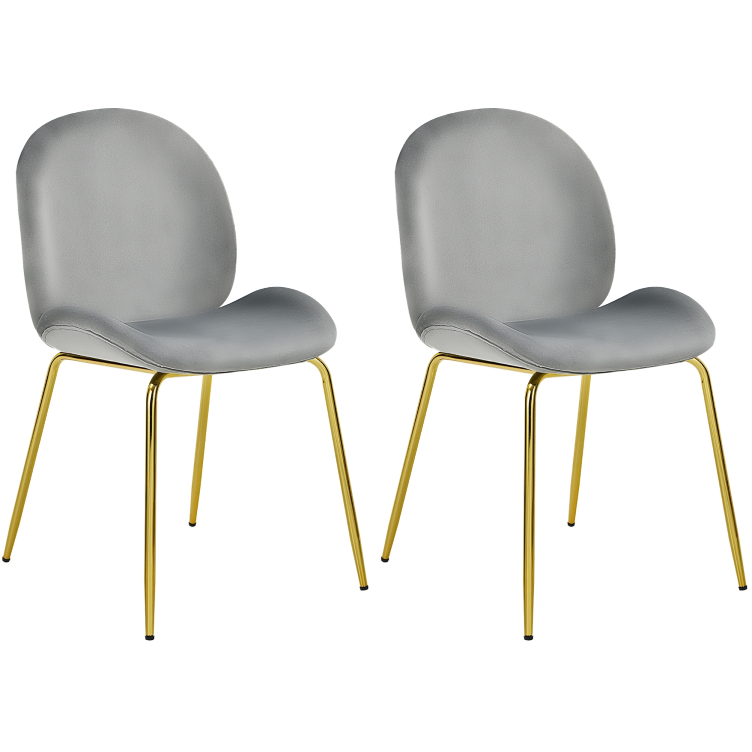 Costway Set of 2 Velvet Dining Chair Accent Chair Side Chair w/Gold Metal Legs