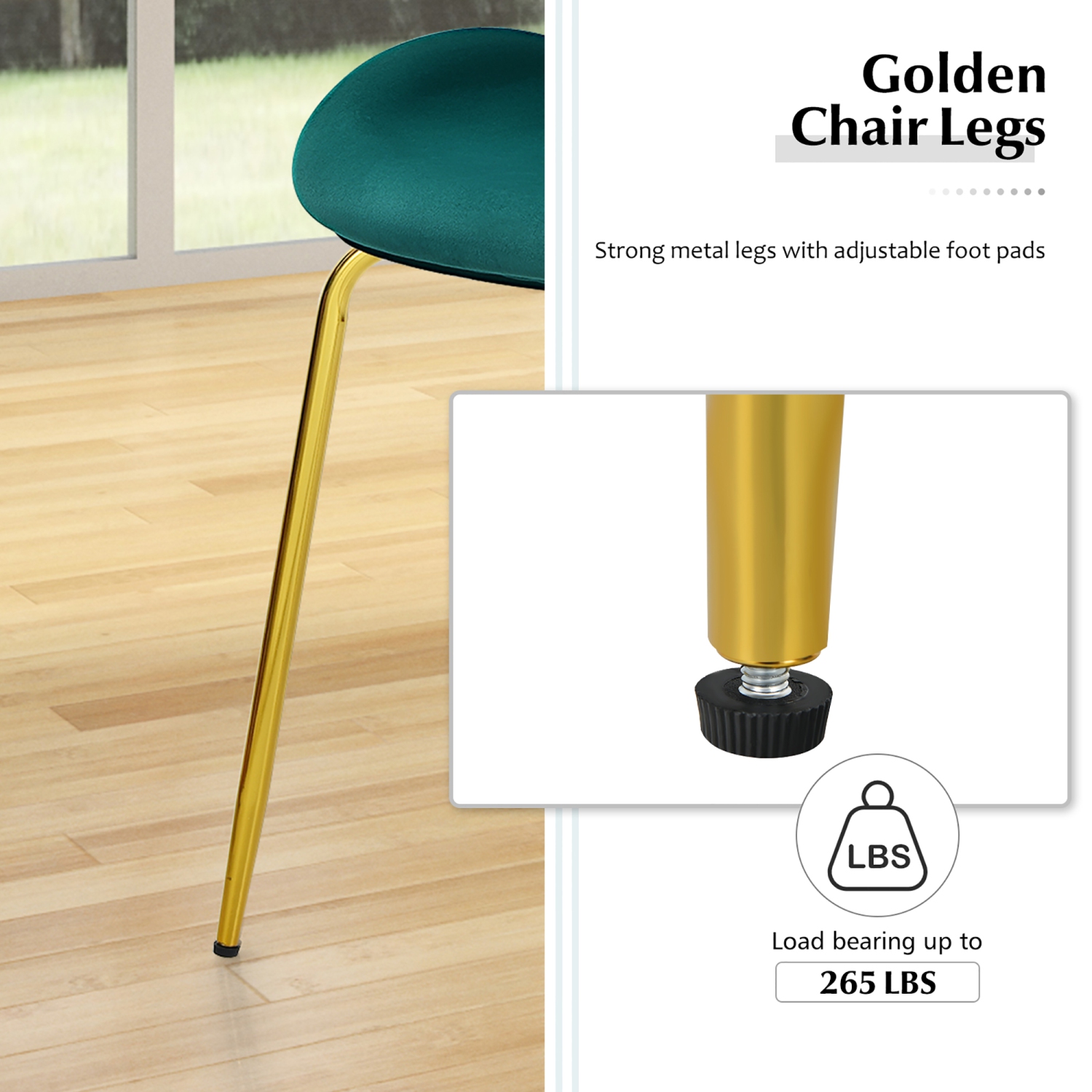 Costway Set of 2 Velvet Dining Chair Accent Chair Side Chair w/Gold Metal Legs