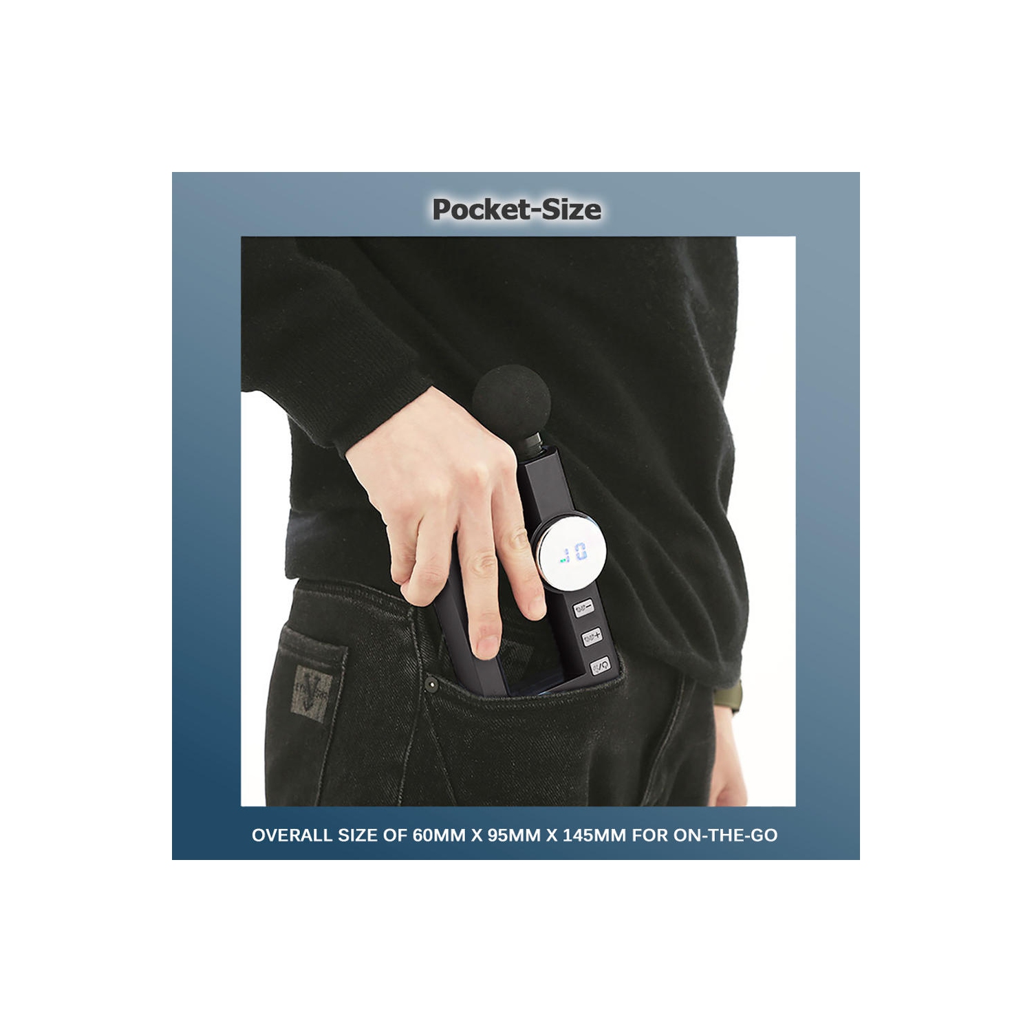 Portable Heated Muscle Massage Fascia Gun with 4 Massage Heads, Black