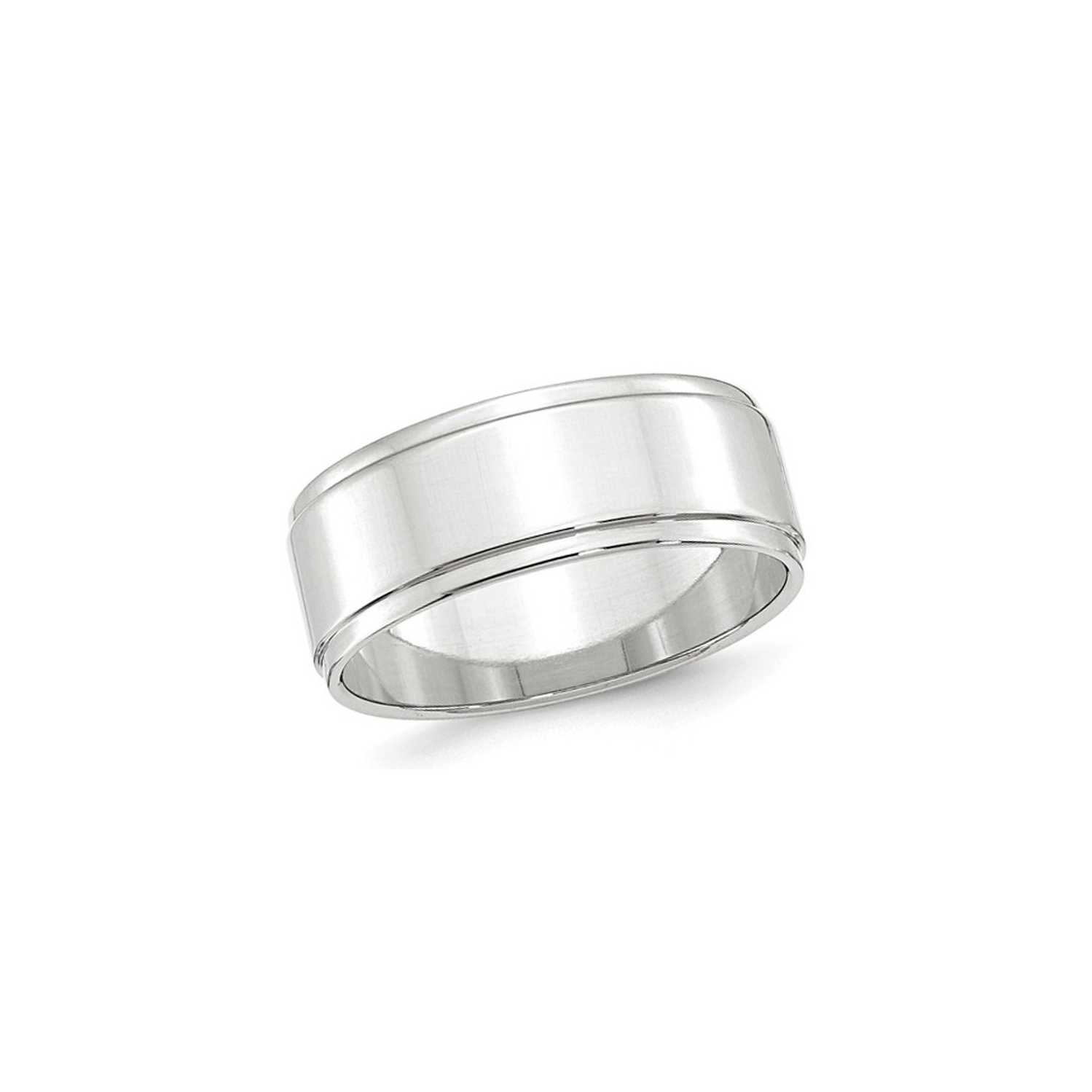 Bague de bande de mariage plate de 8 mm pour hommes