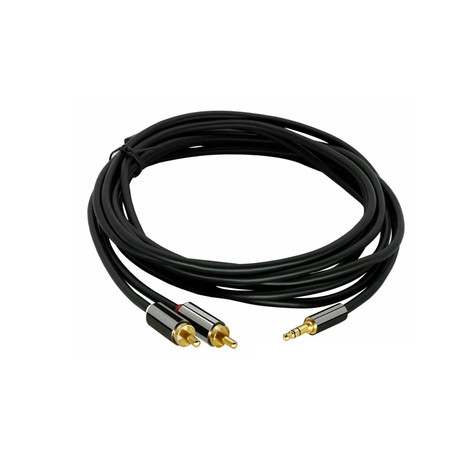 Câble audio stéréo auxiliaire 3,5 mm à 2 RCA mâle à mâle plaqué or pour téléviseur PC DVD DJ