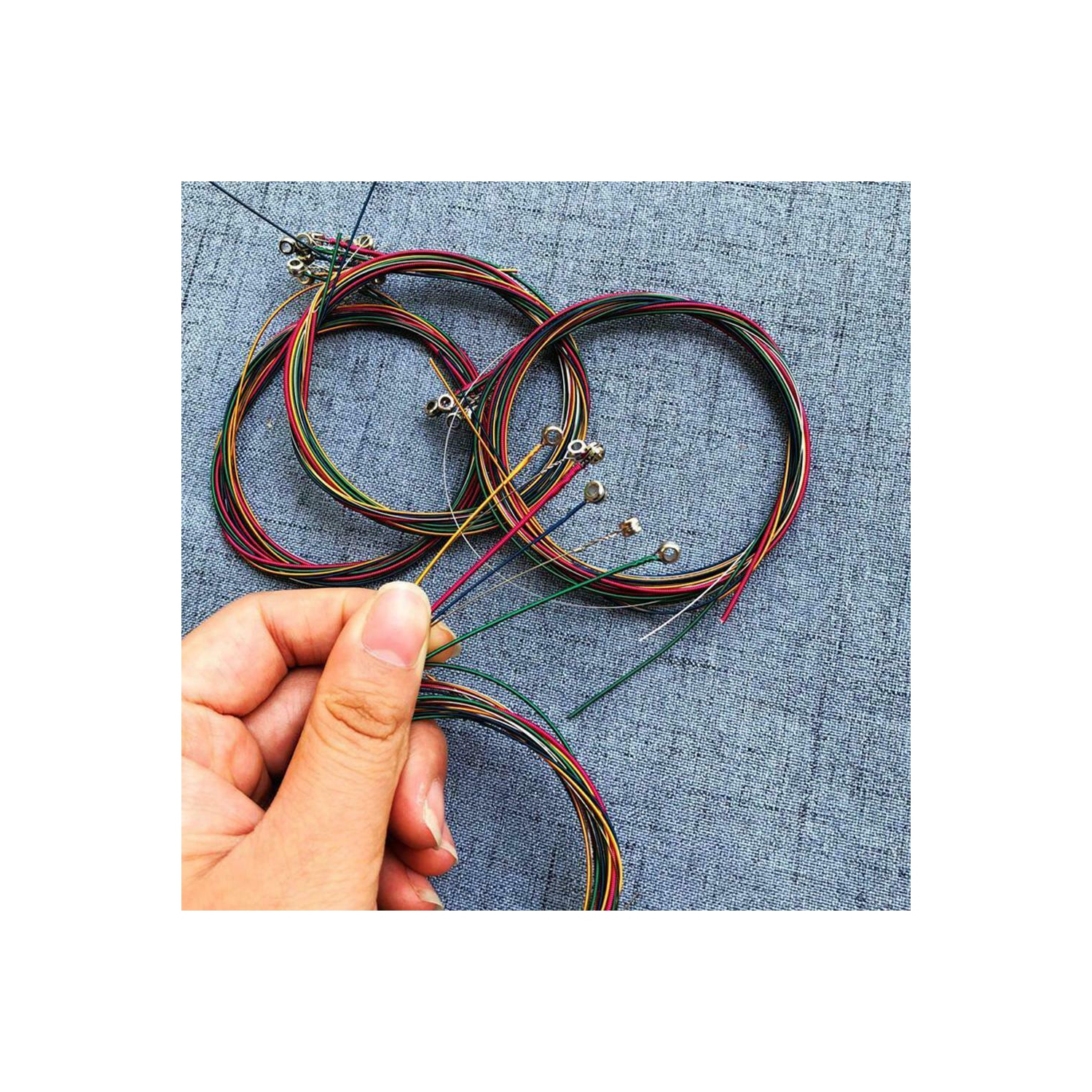 6 cordes de guitare colorées arc-en-ciel pour pièces de guitare acoustique Folk