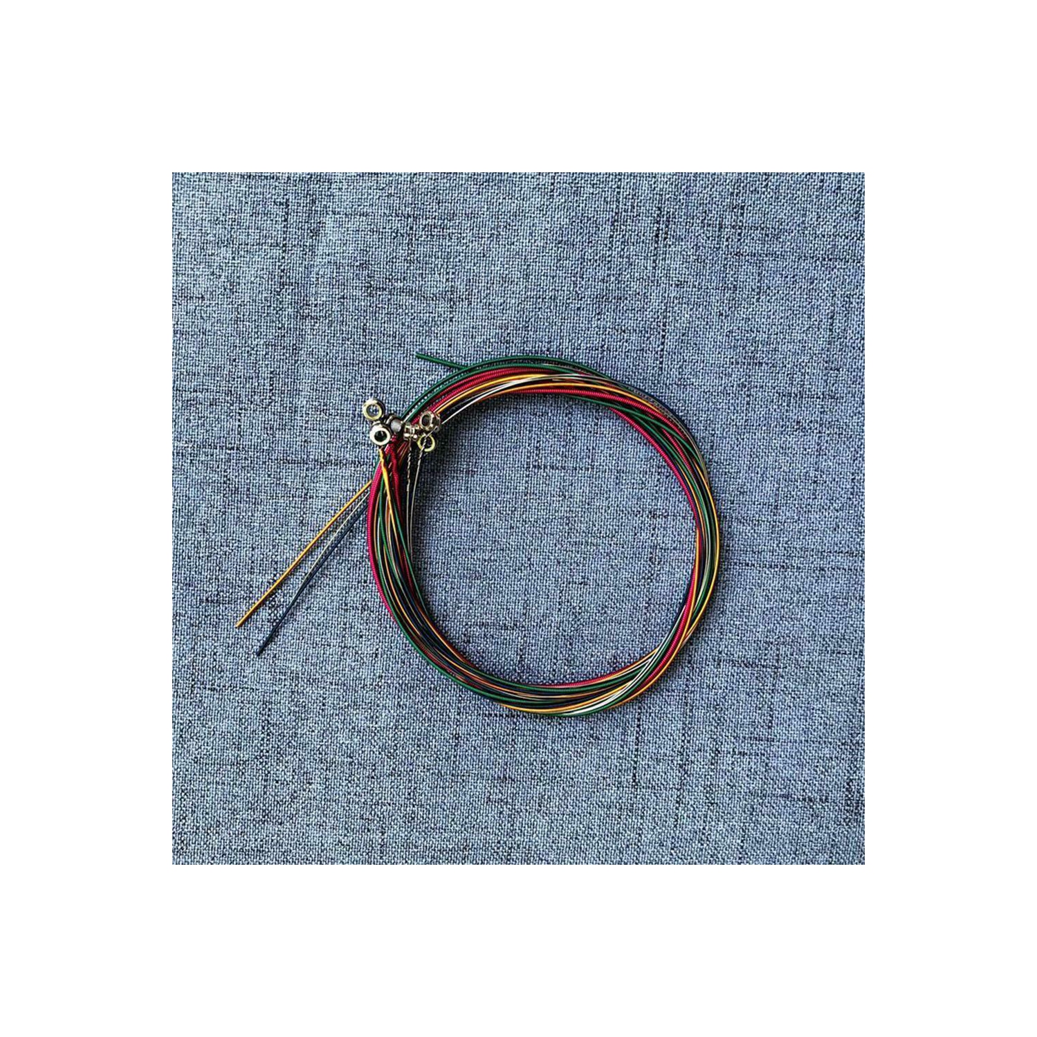 6 cordes de guitare colorées arc-en-ciel pour pièces de guitare acoustique Folk