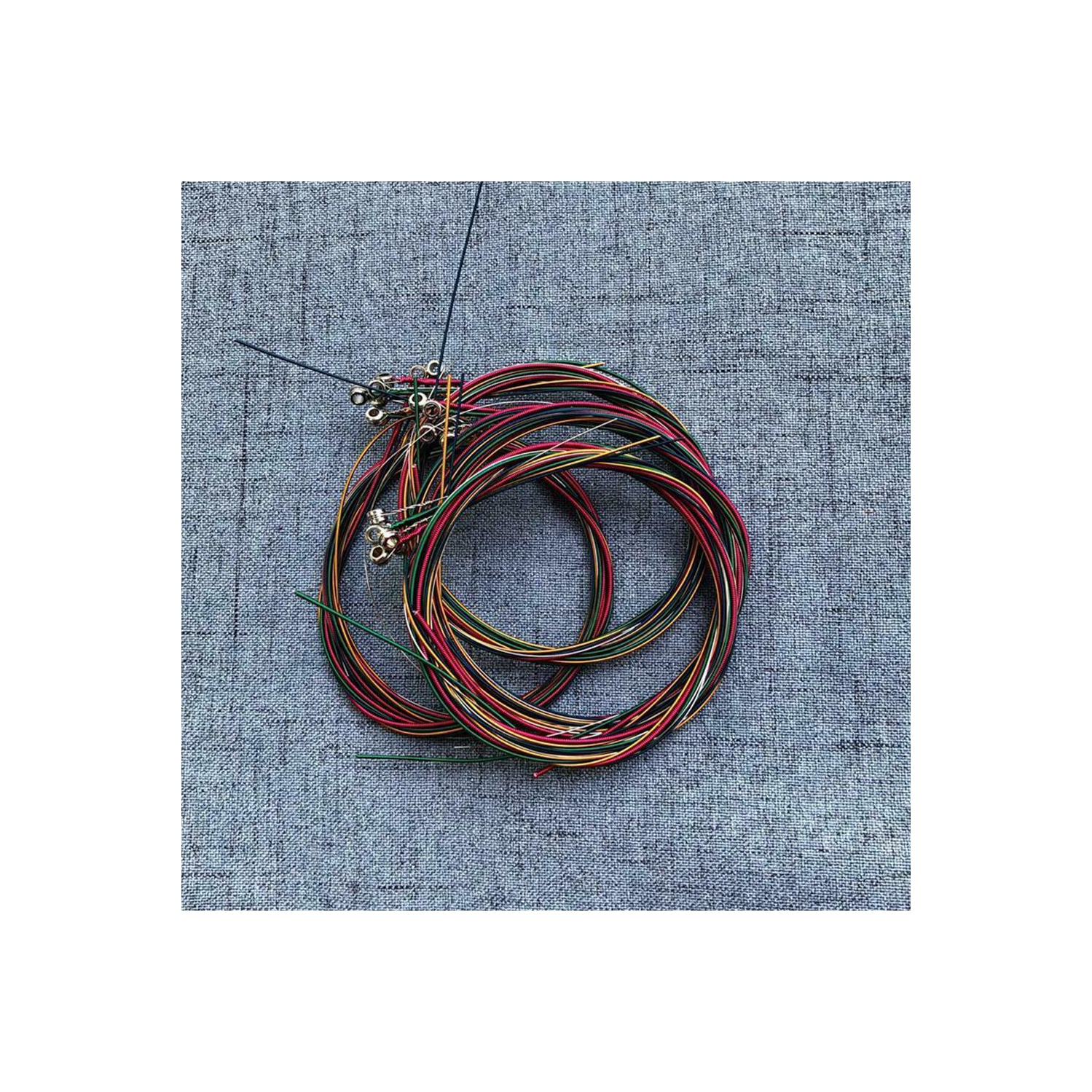6 cordes de guitare colorées arc-en-ciel pour pièces de guitare acoustique Folk