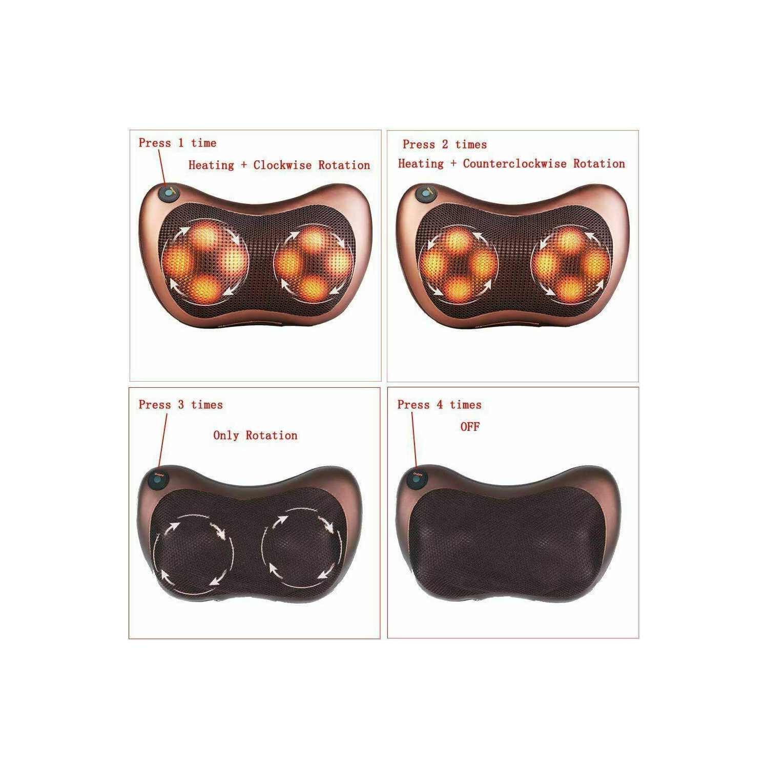 Shiatsu Neck Back Massager for Shoulder, Lower Back, Leg, Foot, Muscle Pain CA