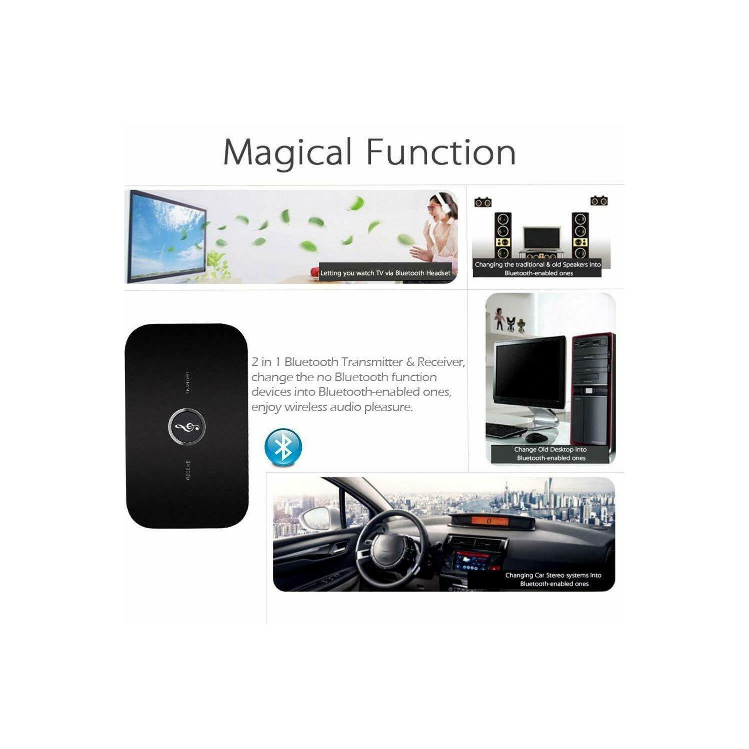 Bluetooth 5.0 Receiver 2 in 1 Audio Wireless Adapter for Car Stereo TV Speaker