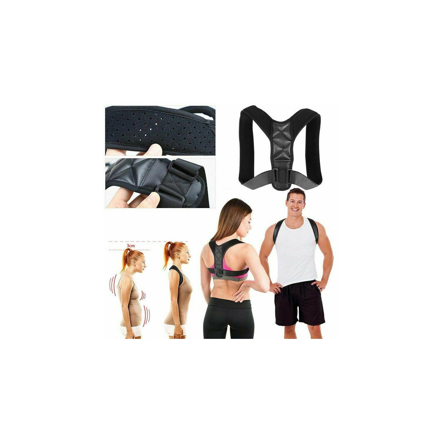 Posture Clavicle Support Corrector Back Straight Shoulders Brace Strap Correct