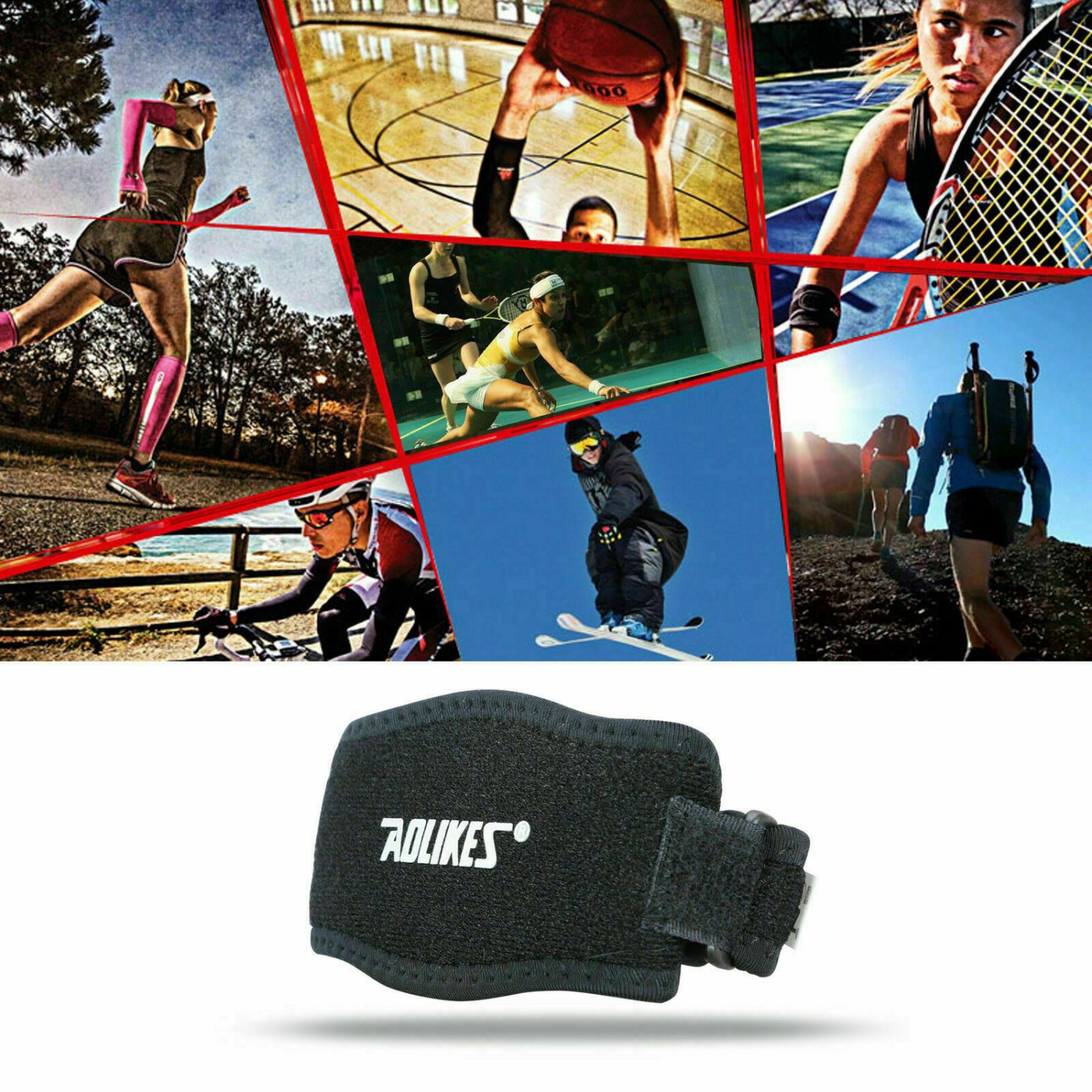 Tennis Elbow Brace Strap Tendonitis Golfers Gel Band Golf Pain Relief Support