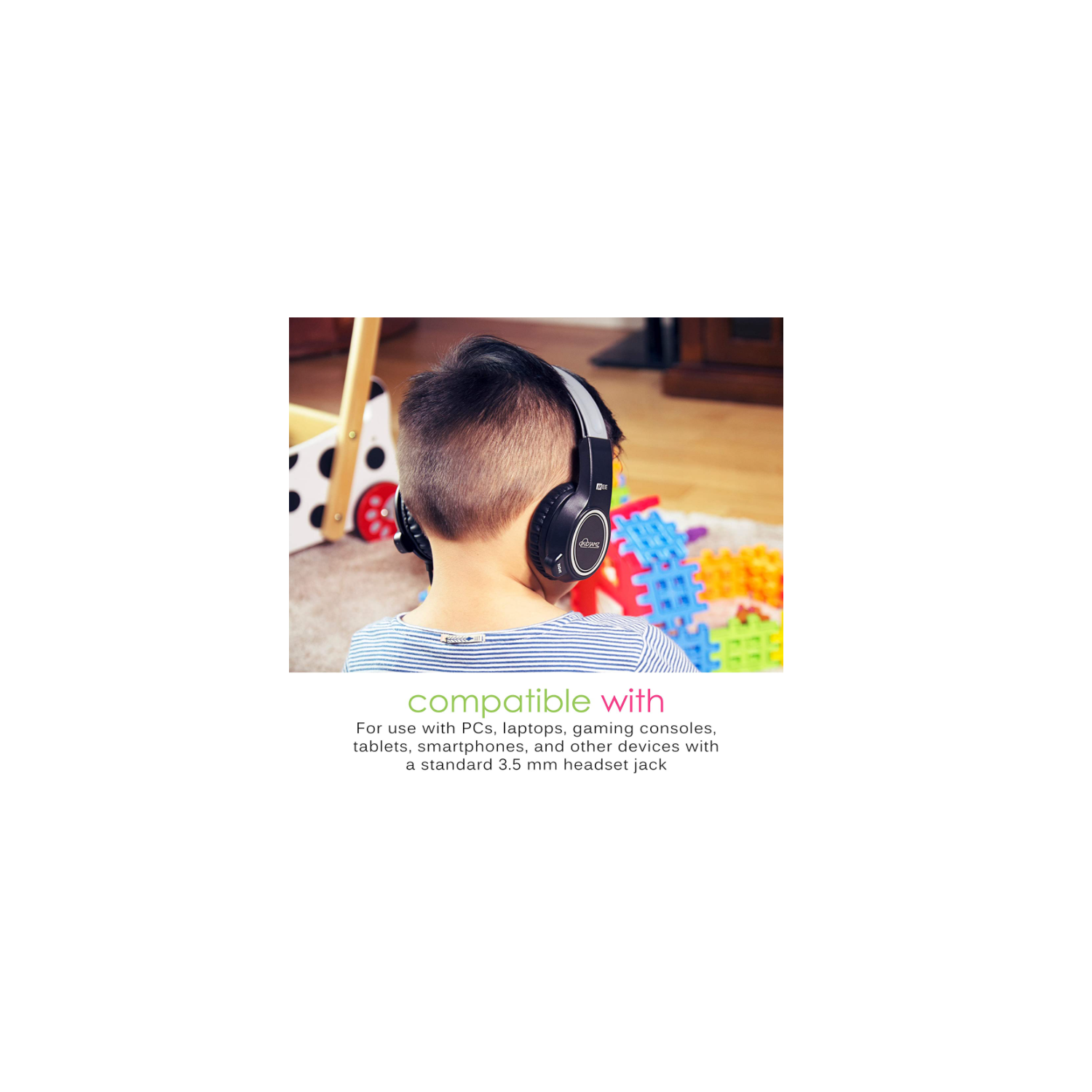 Headset for Kids, Boom Microphone and Volume-limiting Technology, 2- PACK