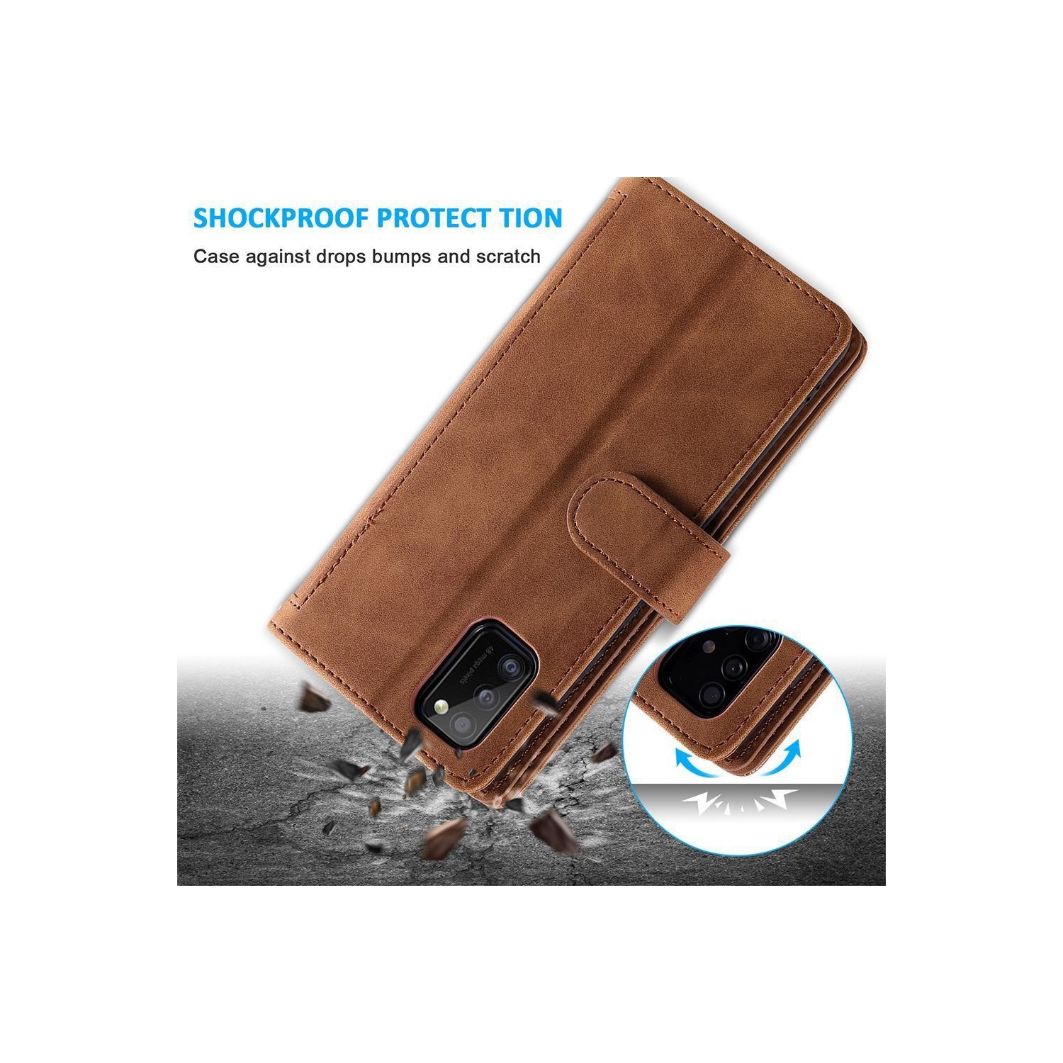 Atlas – Étui portefeuille en cuir de qualité supérieure, pochette à 9 fentes pour cartes d'identité/crédit, pochette latérale et support pour Galaxy