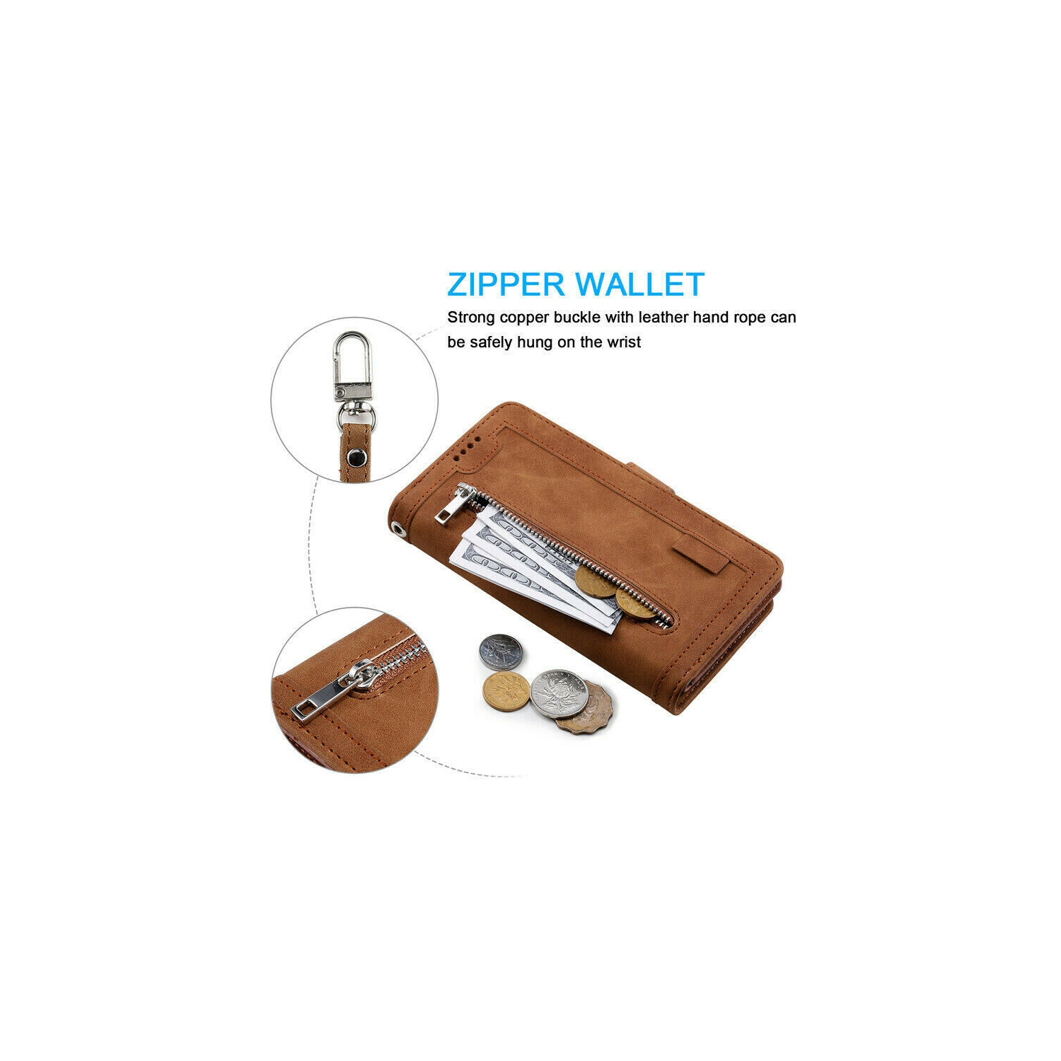 Atlas – Étui portefeuille en cuir de qualité supérieure, pochette à 9 fentes pour cartes d'identité/crédit, pochette latérale et support pour Galaxy