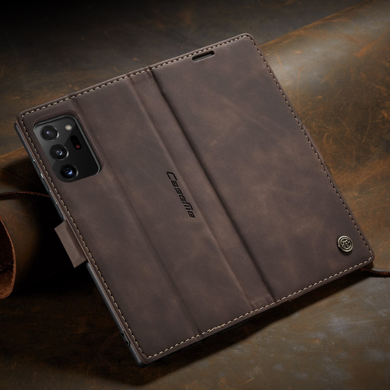 Étui protecteur magnétique à rabat en cuir de CaseMe, style sac à main avec carte d'identité et fentes pour cartes de crédit pour Galaxy NOTE 20