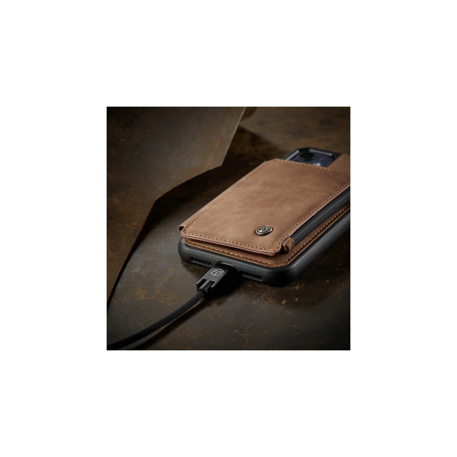 Étui en cuir à fermeture à glissière de CaseMe avec fente pour carte double fermoir magnétique et rabat arrière pour Galaxy NOTE 20 ULTRA DE Samsung