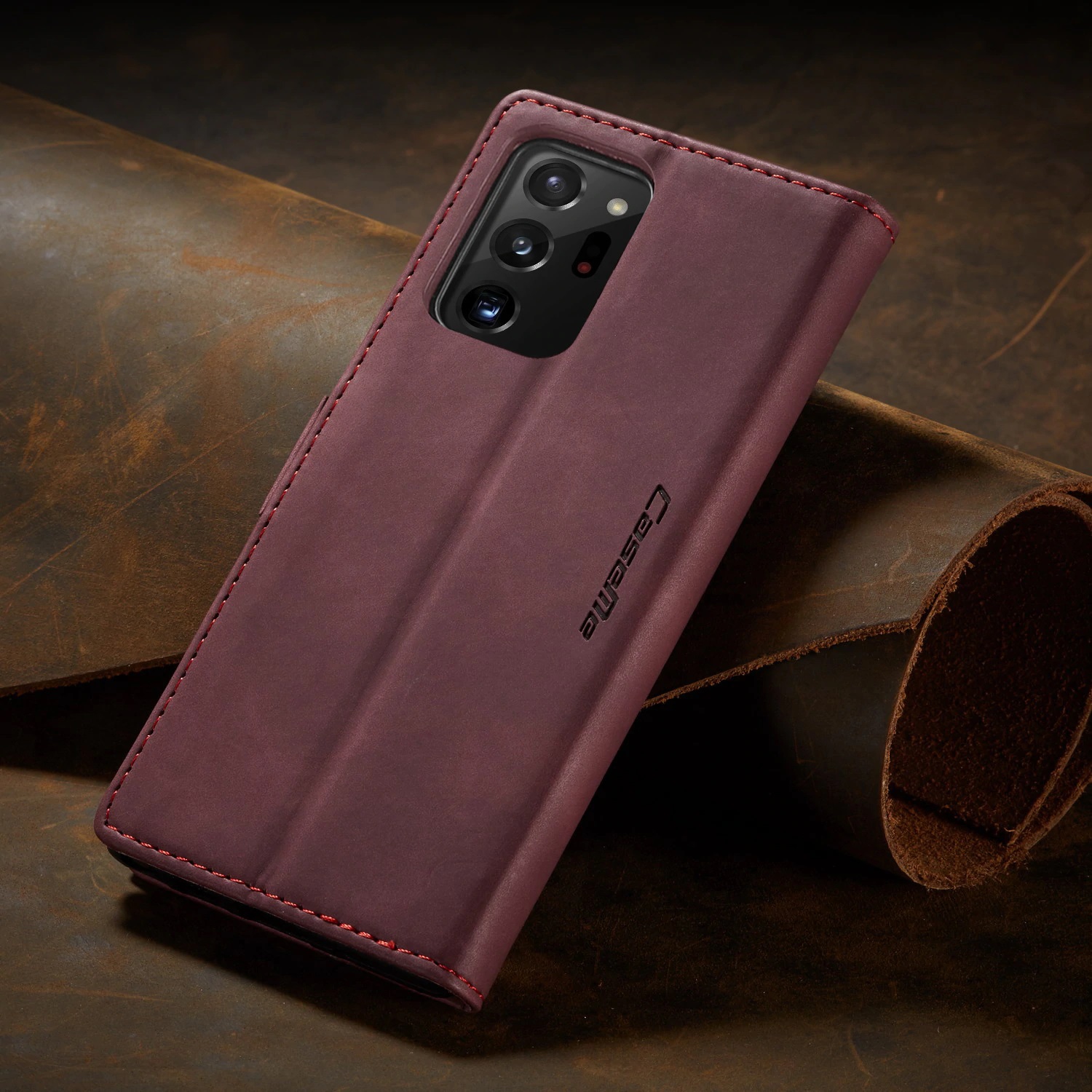 Étui protecteur magnétique à rabat en cuir de CaseMe, style sac à main avec carte d'identité et fentes pour cartes de crédit pour Galaxy NOTE 20