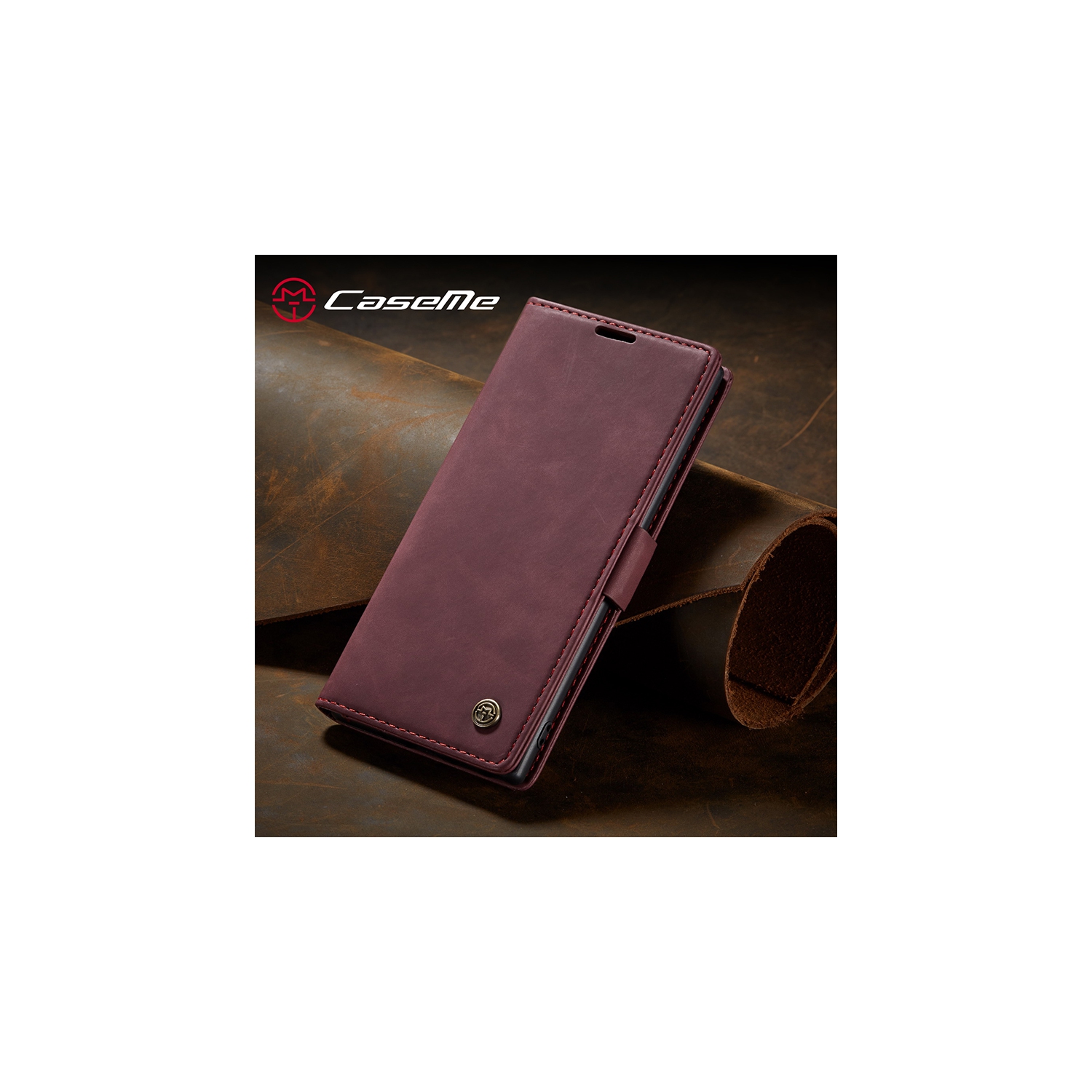 Étui protecteur magnétique à rabat en cuir de CaseMe, style sac à main avec carte d'identité et fentes pour cartes de crédit pour Galaxy NOTE 20