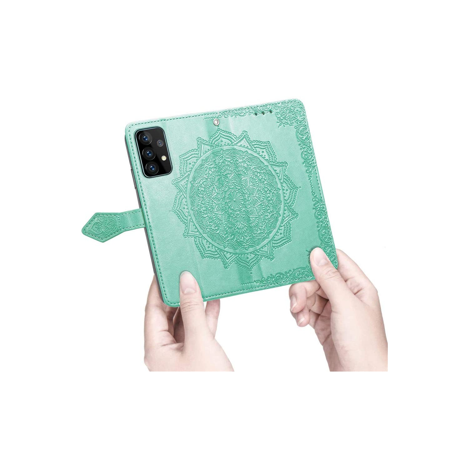 MyCase Wallet Case for Samsung Galaxy NOTE 20 ULTRA Emboss Mandala Flower Pattern Flip Case PU Leather Magnetic Kickstand Cover with Card Slots