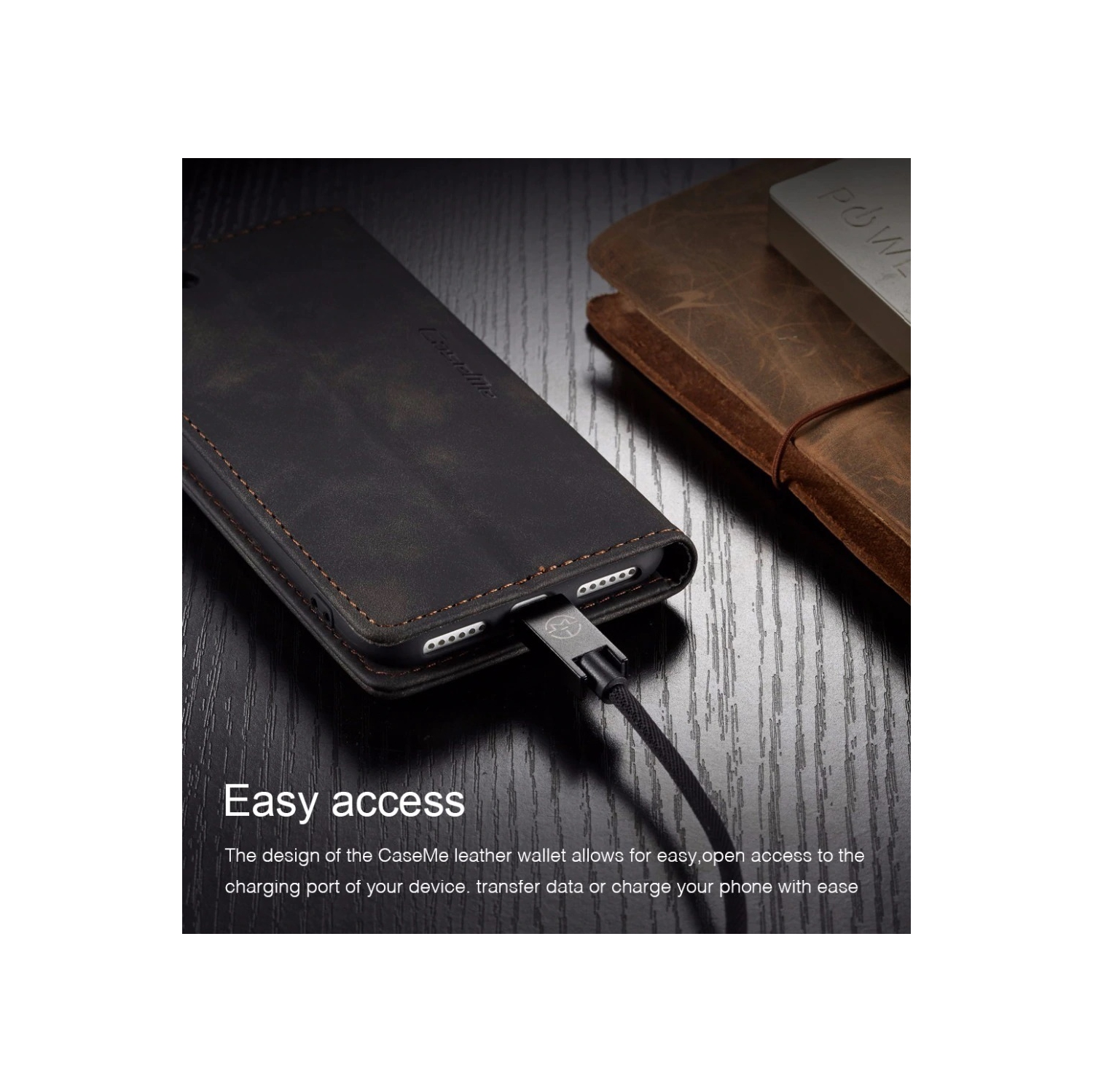 CaseMe Magnetic Stand Flip Protective Cover Leather Flip Cover Purse Style with ID & Credit Card Slots Holder for Samsung Galaxy S21 PLUS -Black