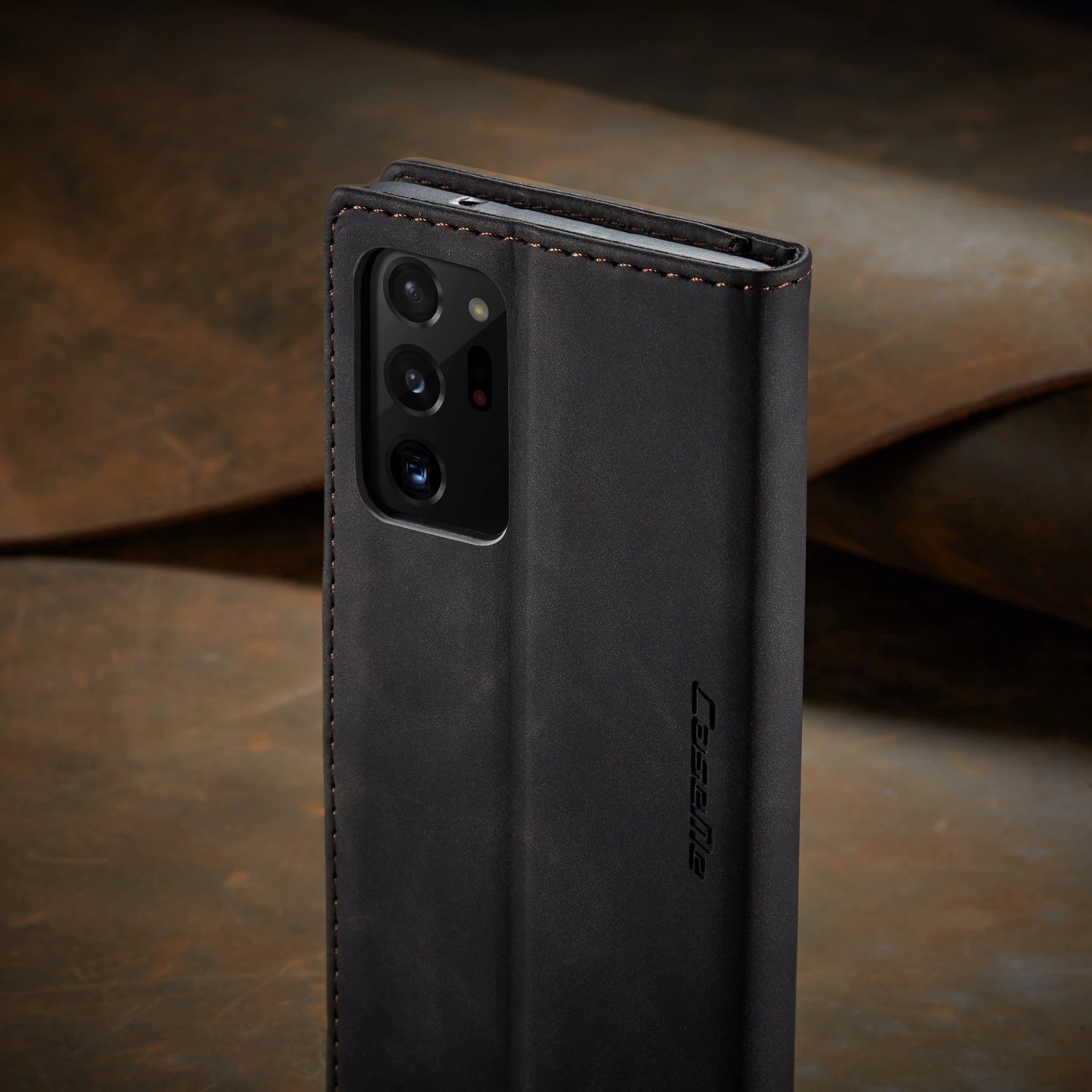 Étui protecteur rabat rabat magnétique cuir CaseMe, étui porte-carte d'identité/carte de crédit, pour Galaxy S20 FE de Samsung - Noir