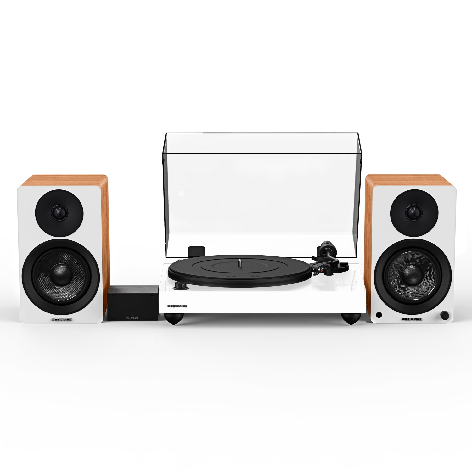 Fluance RT82 Reference High Fidelity Vinyl Turntable, PA10 Phono Preamp and Ai41 Powered 5" Stereo Bookshelf Speakers