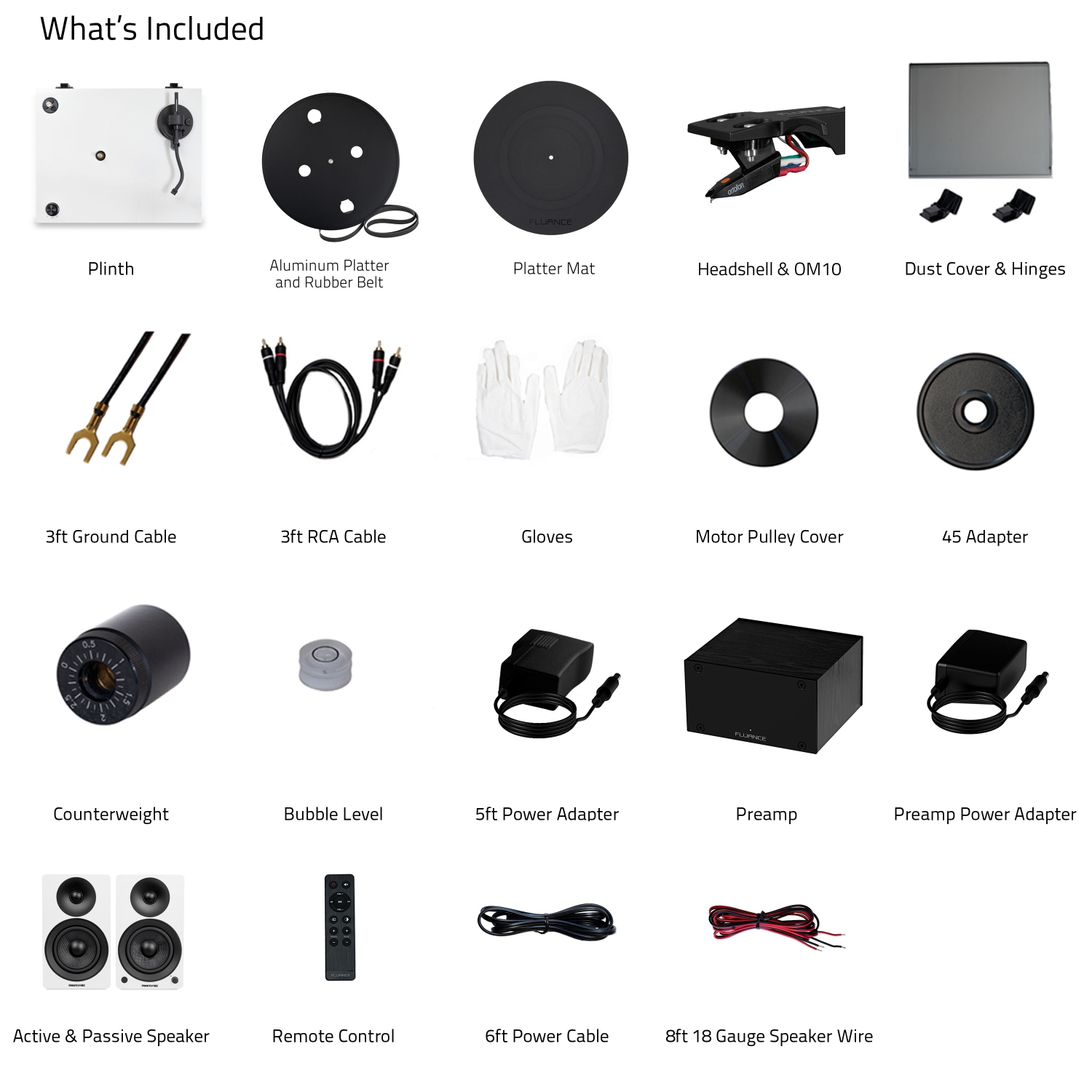 Fluance RT82 Reference High Fidelity Vinyl Turntable, PA10 Phono Preamp and Ai41 Powered 5" Stereo Bookshelf Speakers