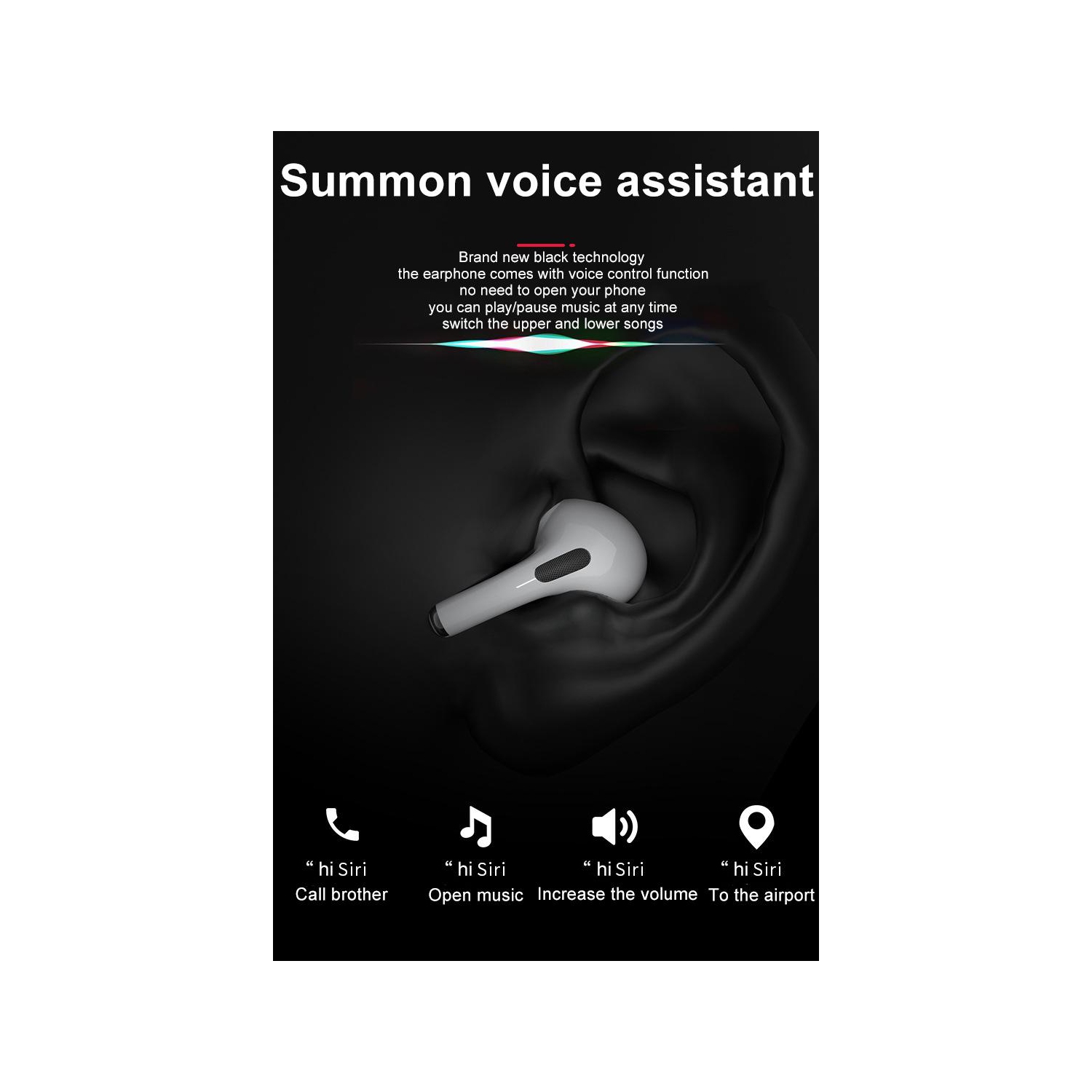 Wireless Bluetooth 5.0 Headphone Bluetooth Earphone Earbuds Headset with Charging Box for IPhone Android White