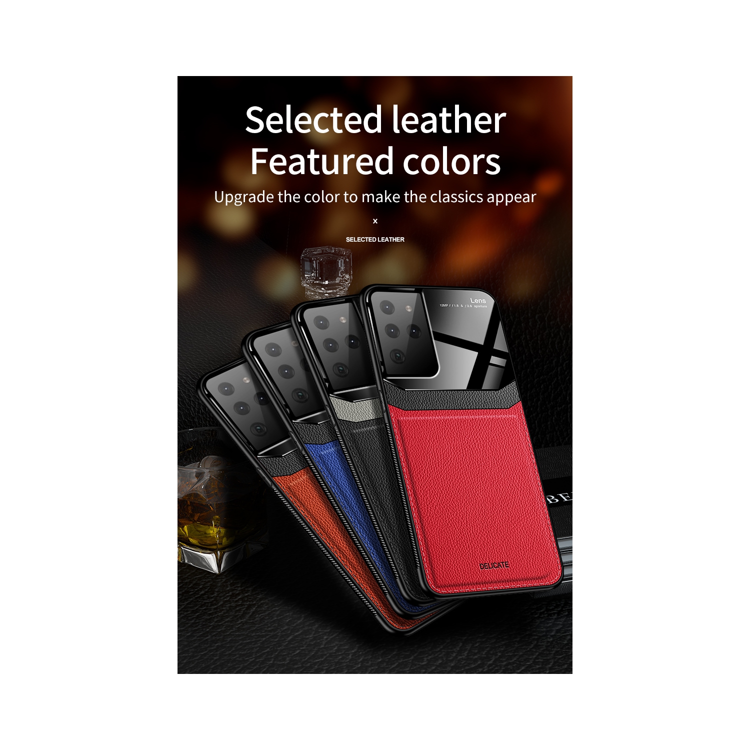 Leather case back cover Protective Cover Phone Case Glass Back Shell For Samsung Galaxy S21 Plus