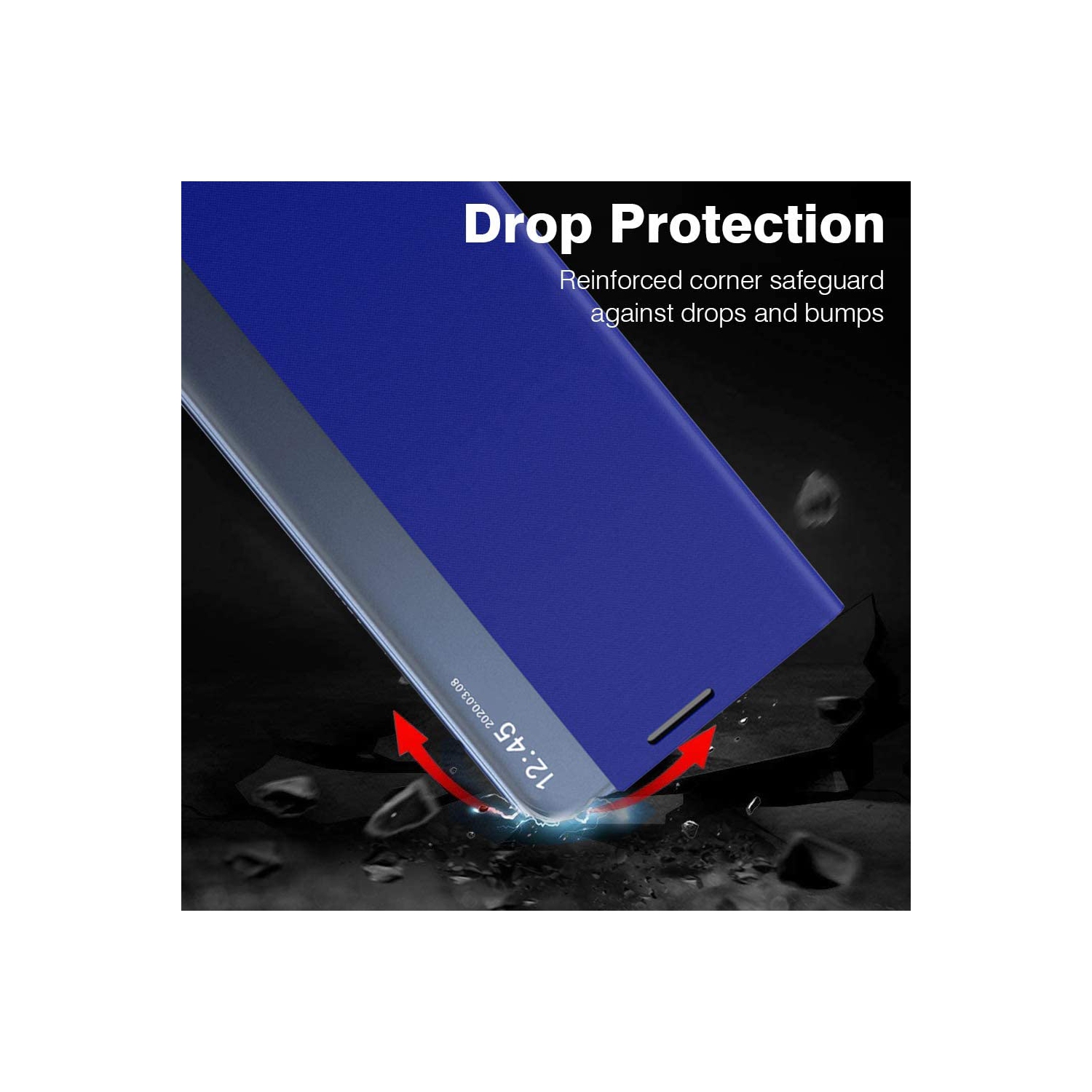 Smart Clear View Flip Phone Case Leather Kickstand Cover for Samsung Galaxy S21 Plus