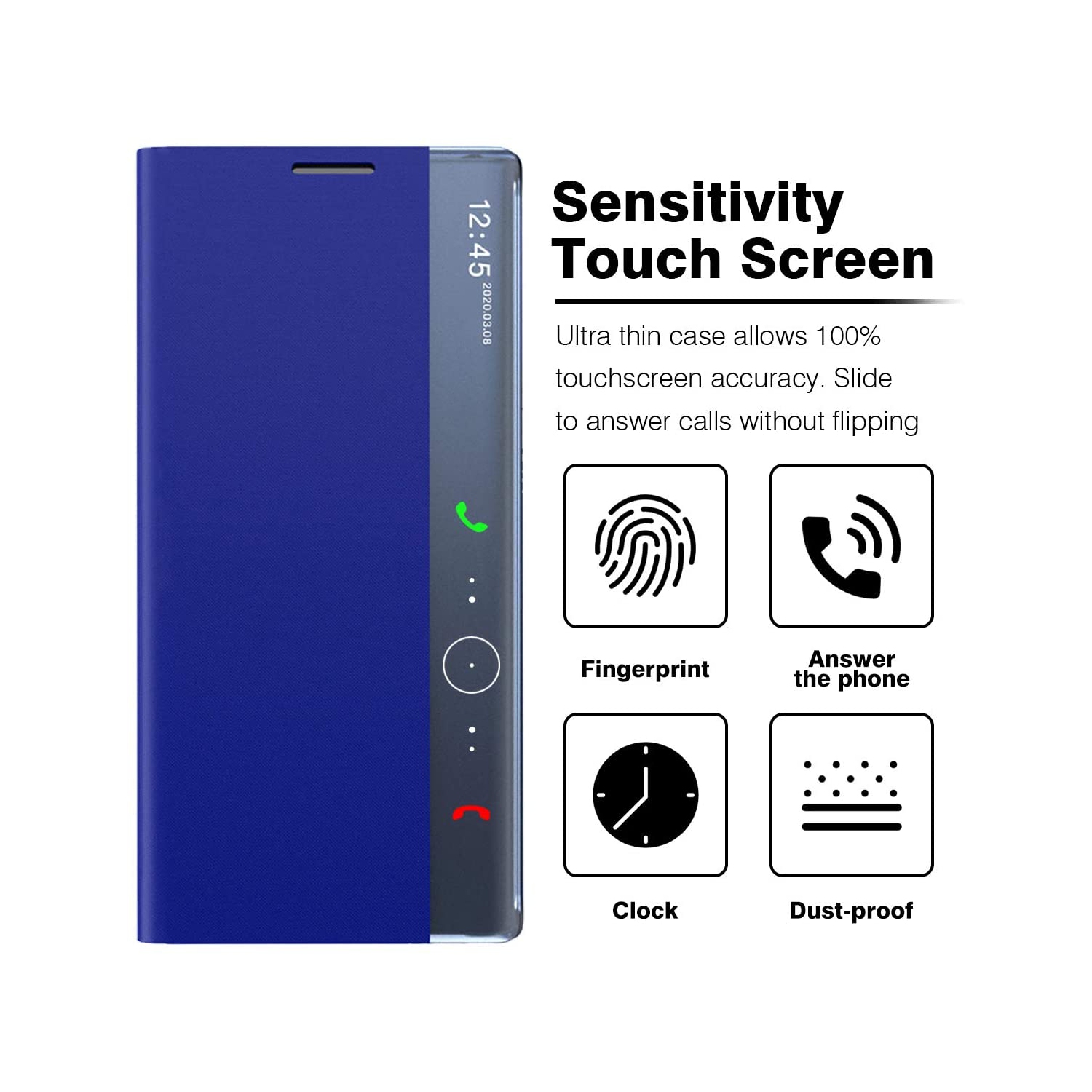 Smart Clear View Flip Phone Case Leather Kickstand Cover for Samsung Galaxy S21 Plus