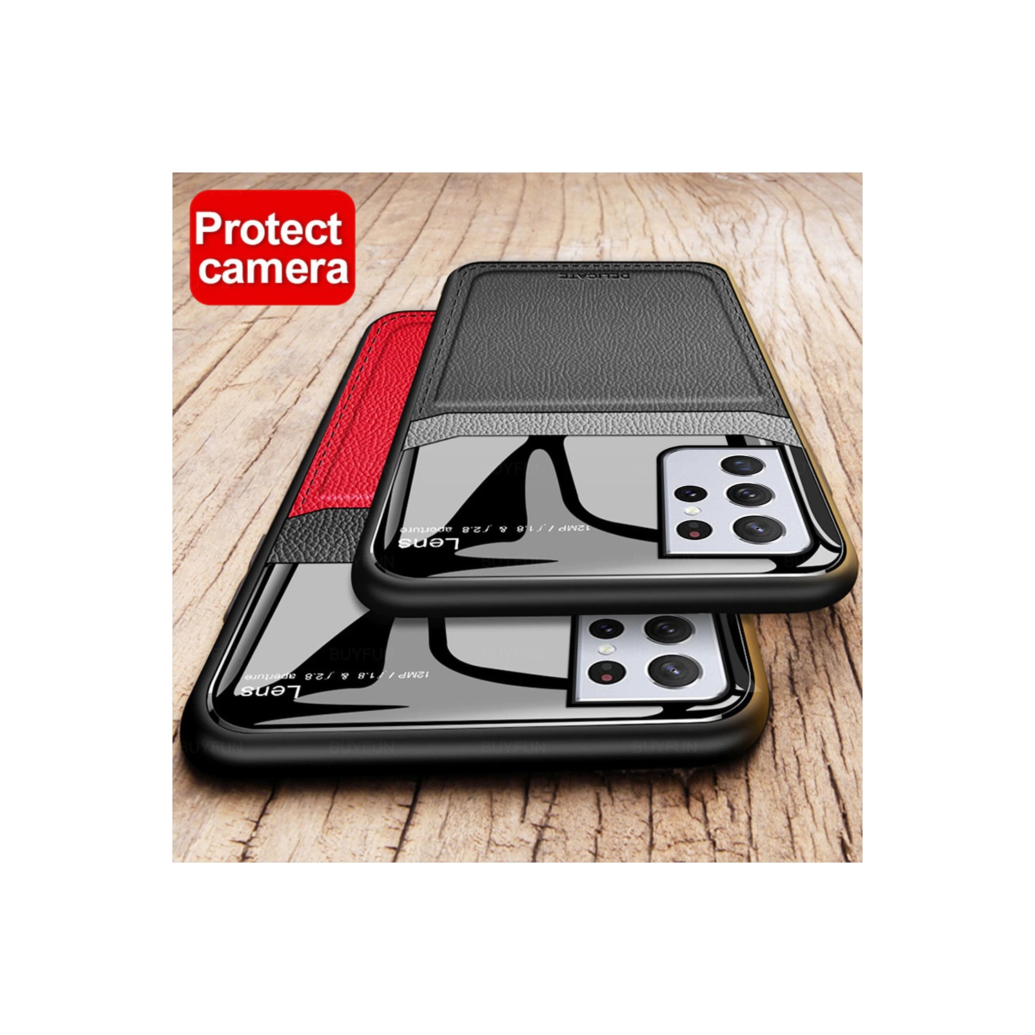 Leather case back cover Protective Cover Phone Case Glass Back Shell For Samsung Galaxy S21 Plus