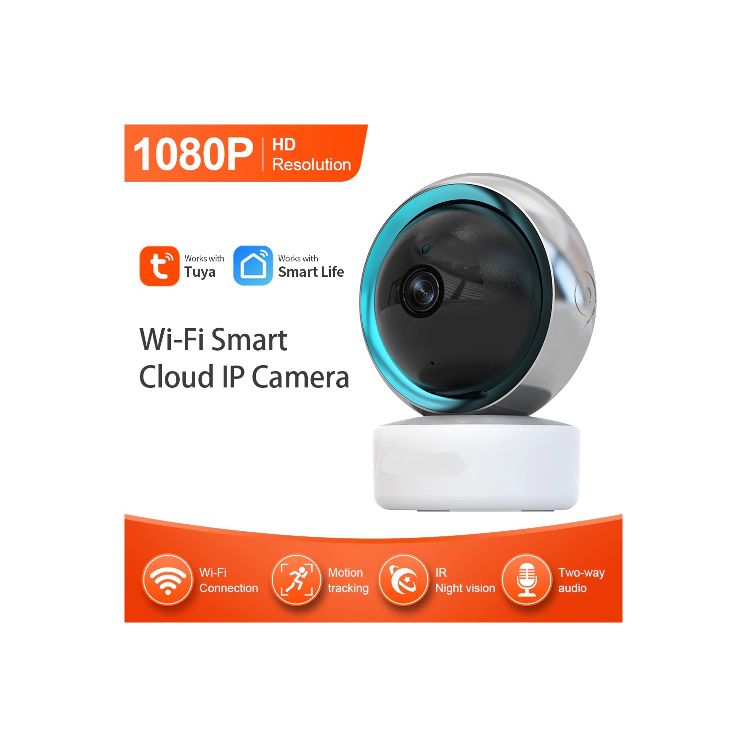 Full HD 1080P Tuya IP Camera 2MP Wireless WiFi Mini CCTV Auto Tracking Baby Monitor Indoor Home Security Surveillance Camera