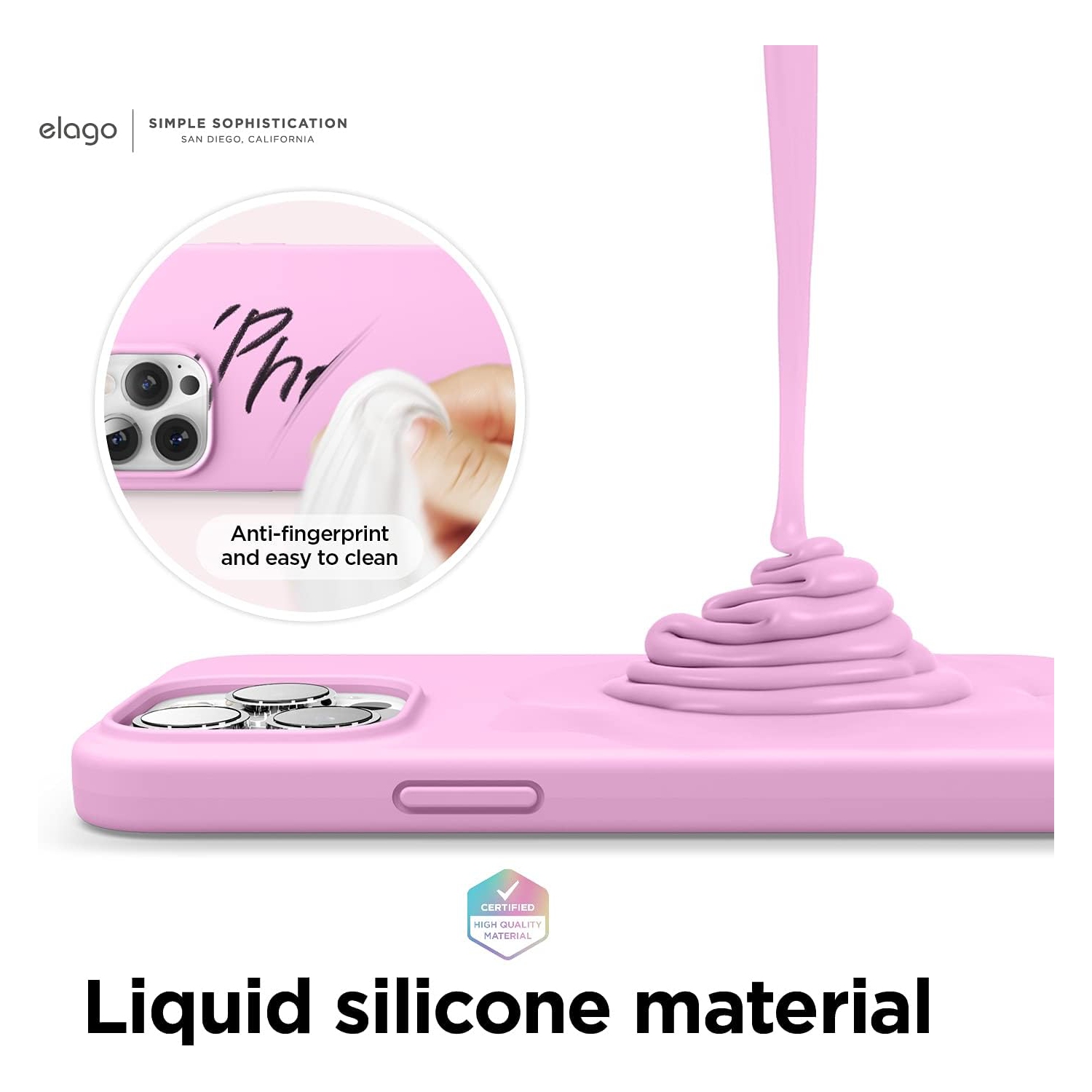 elago Compatible with iPhone 13 Pro Case, Liquid Silicone Case, Full Body Screen Camera Cover, Shockproof, Slim Phone Case, Anti-Scratch Soft