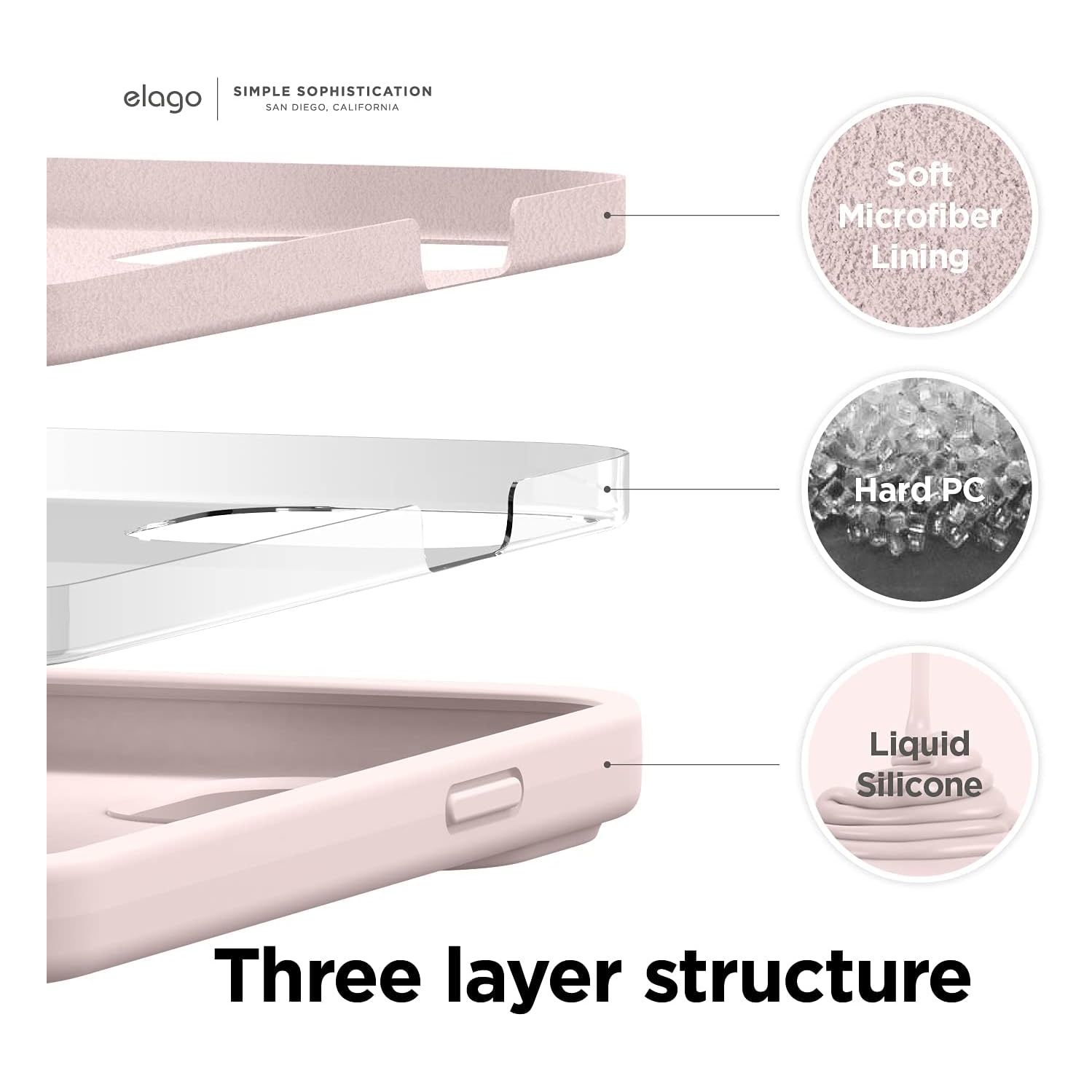 elago Compatible with iPhone 13 Pro Case, Liquid Silicone Case, Full Body Screen Camera Cover, Shockproof, Slim Phone Case, Anti-Scratch Soft