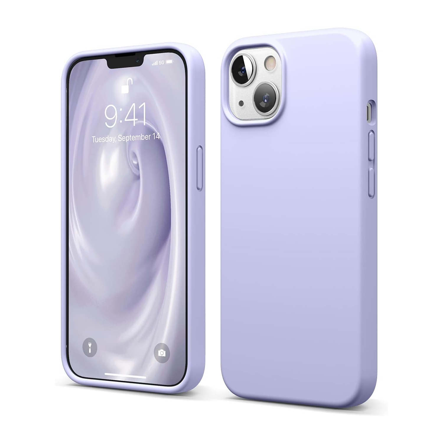 elago Compatible with iPhone 13 Case, Liquid Silicone Case, Full Body Screen Camera Protective Cover, Shockproof, Slim Phone Case, Anti-Scratch Soft Microfiber Lining, 6.1 inch (Purple)