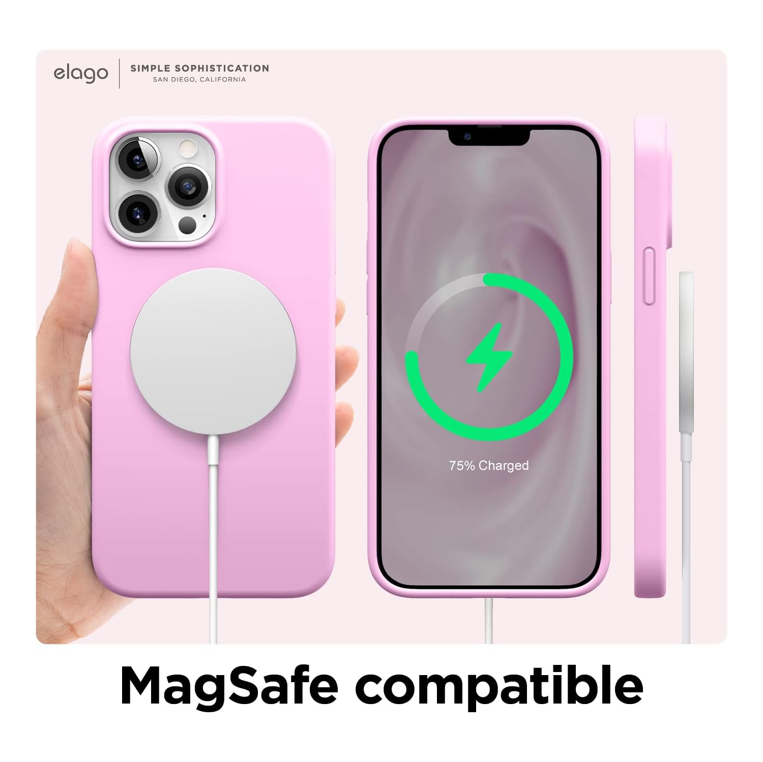 elago Compatible with iPhone 13 Pro Max Case, Liquid Silicone, Full Body Screen Camera Protective Cover, Shockproof, Slim, Anti-Scratch Soft