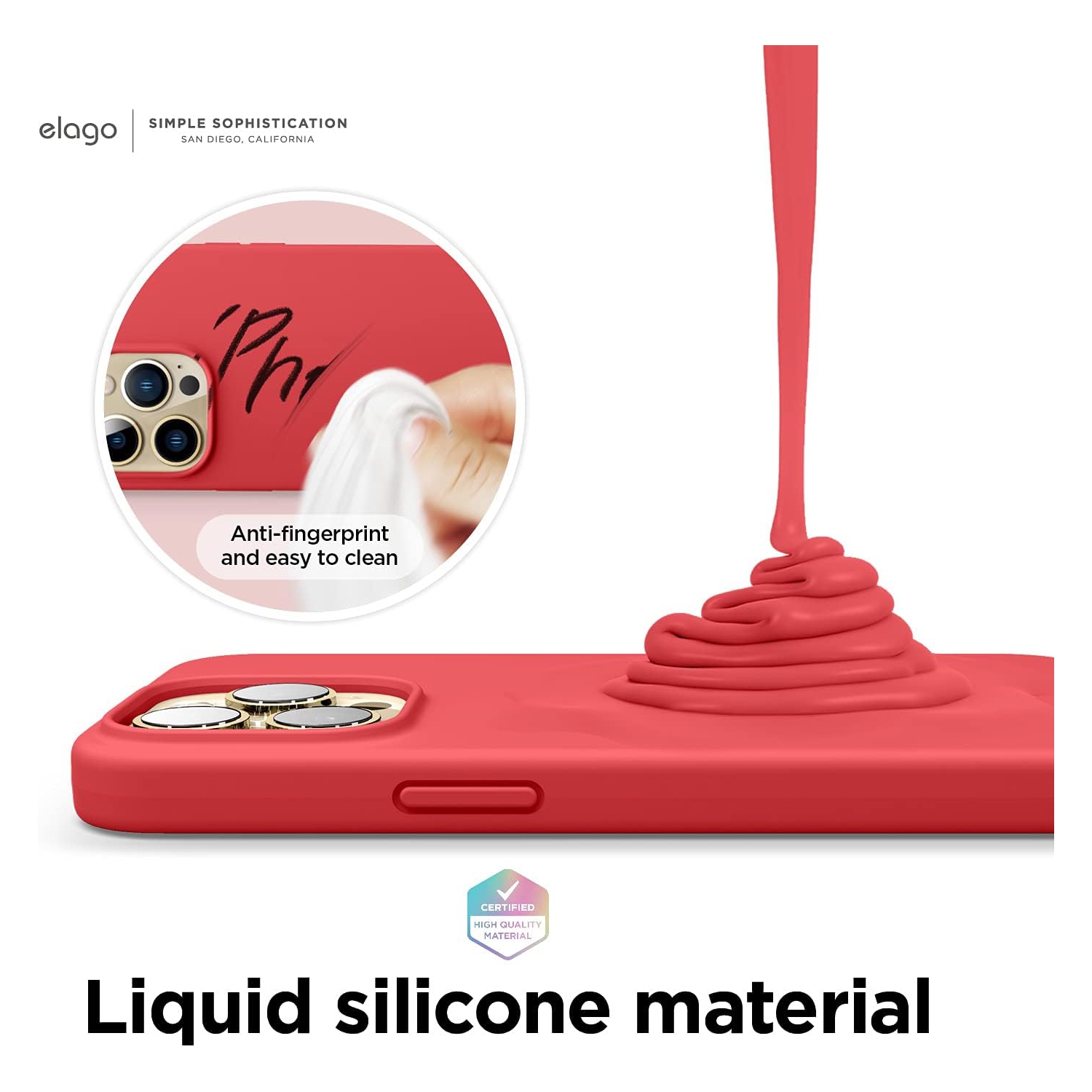 elago Compatible with iPhone 13 Pro Max Case, Liquid Silicone, Full Body Screen Camera Protective Cover, Shockproof, Slim Case, Anti-Scratch Soft