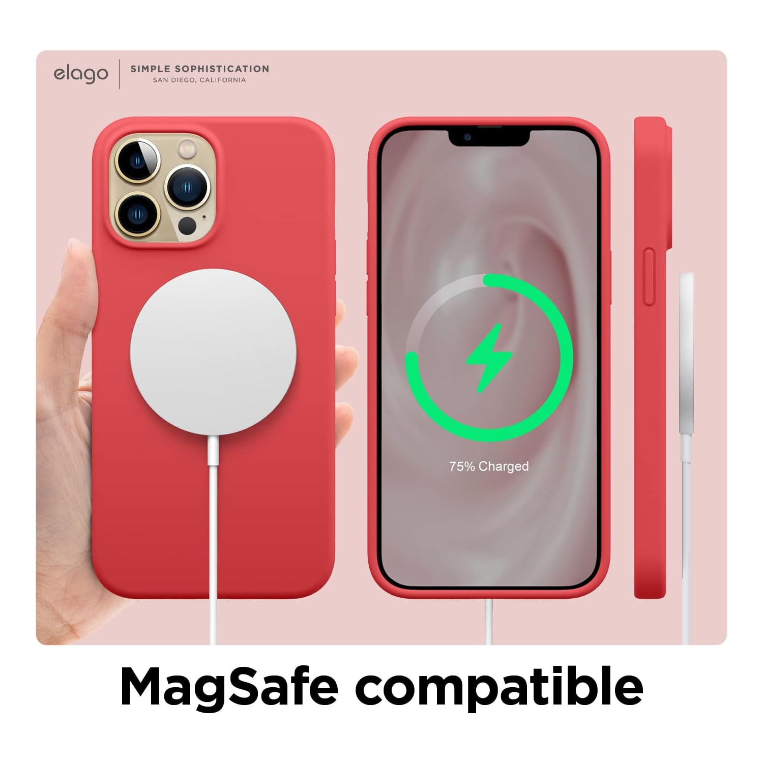 elago Compatible with iPhone 13 Pro Max Case, Liquid Silicone, Full Body Screen Camera Protective Cover, Shockproof, Slim Case, Anti-Scratch Soft