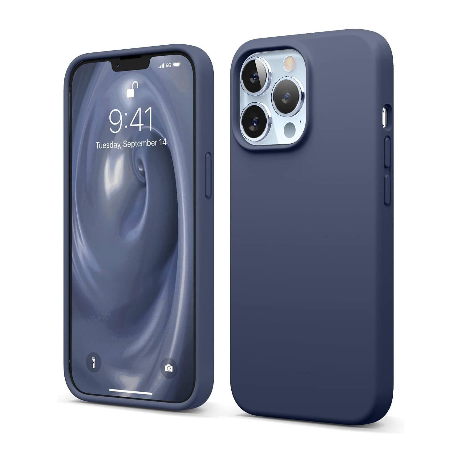 elago Compatible with iPhone 13 Pro Case, Liquid Silicone Case, Full Body Screen Camera Cover, Shockproof, Slim Case, Anti-Scratch Soft Microfiber