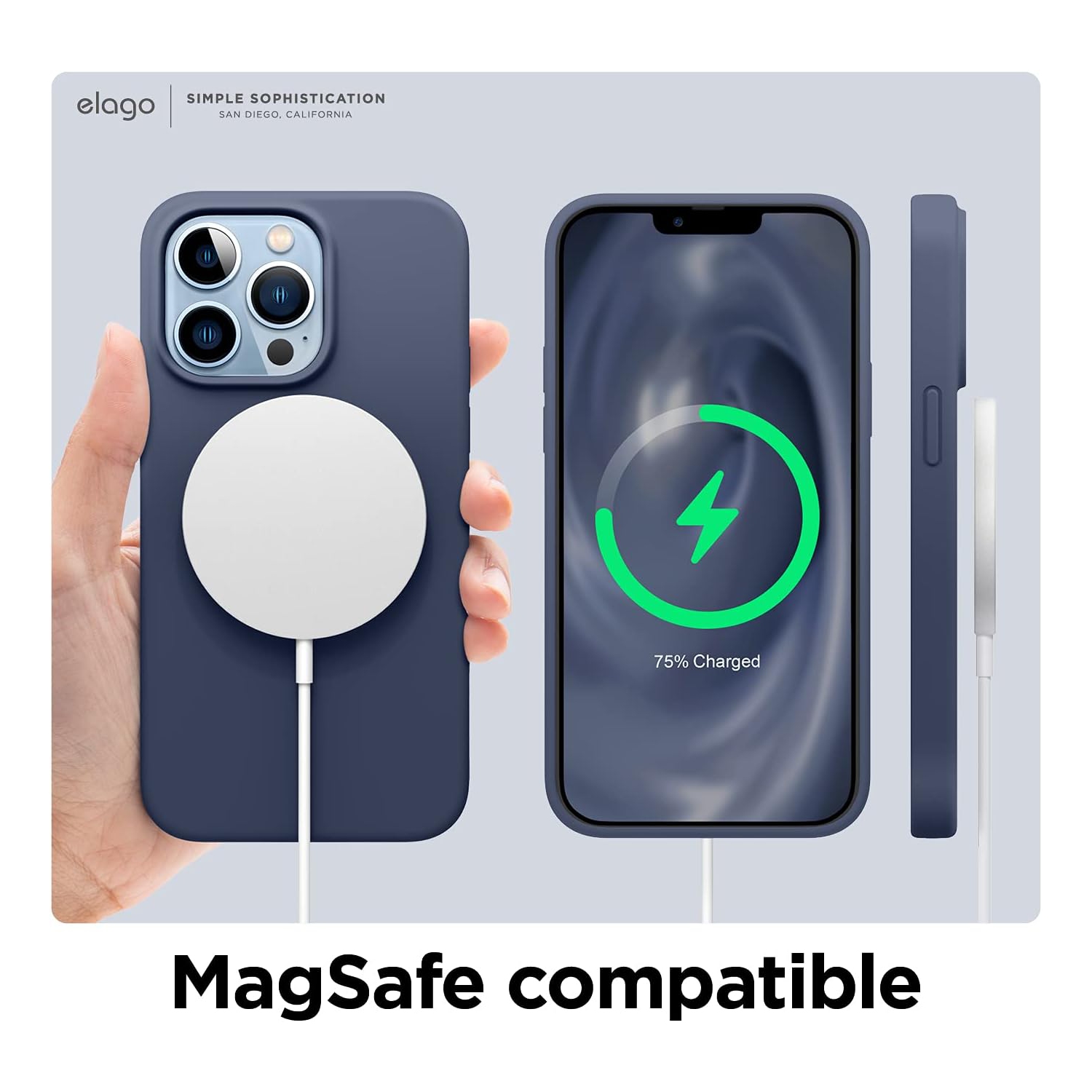 elago Compatible with iPhone 13 Pro Case, Liquid Silicone Case, Full Body Screen Camera Cover, Shockproof, Slim Case, Anti-Scratch Soft Microfiber