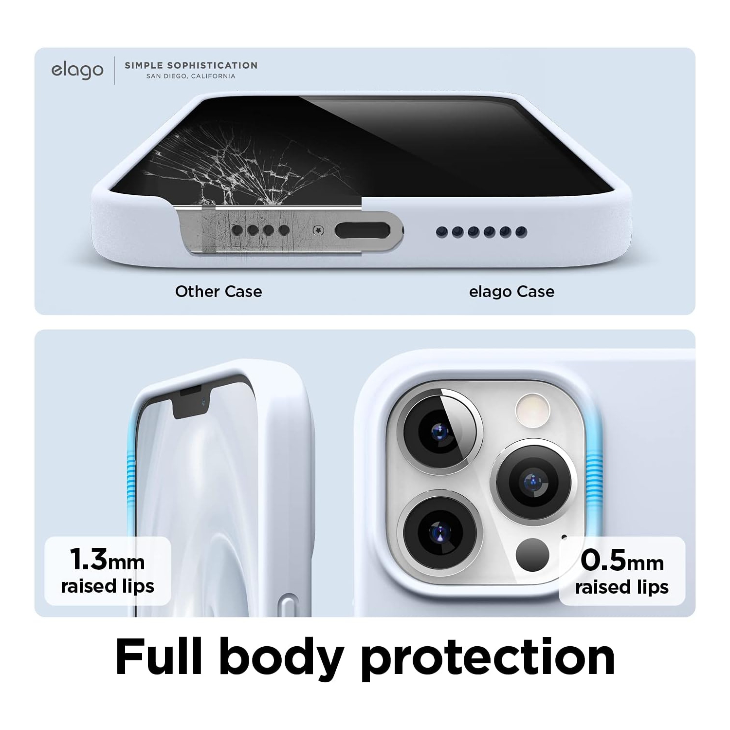 elago Compatible with iPhone 13 Pro Max Case, Liquid Silicone, Full Body Screen Camera Protective Cover, Shockproof, Slim, Anti-Scratch Soft